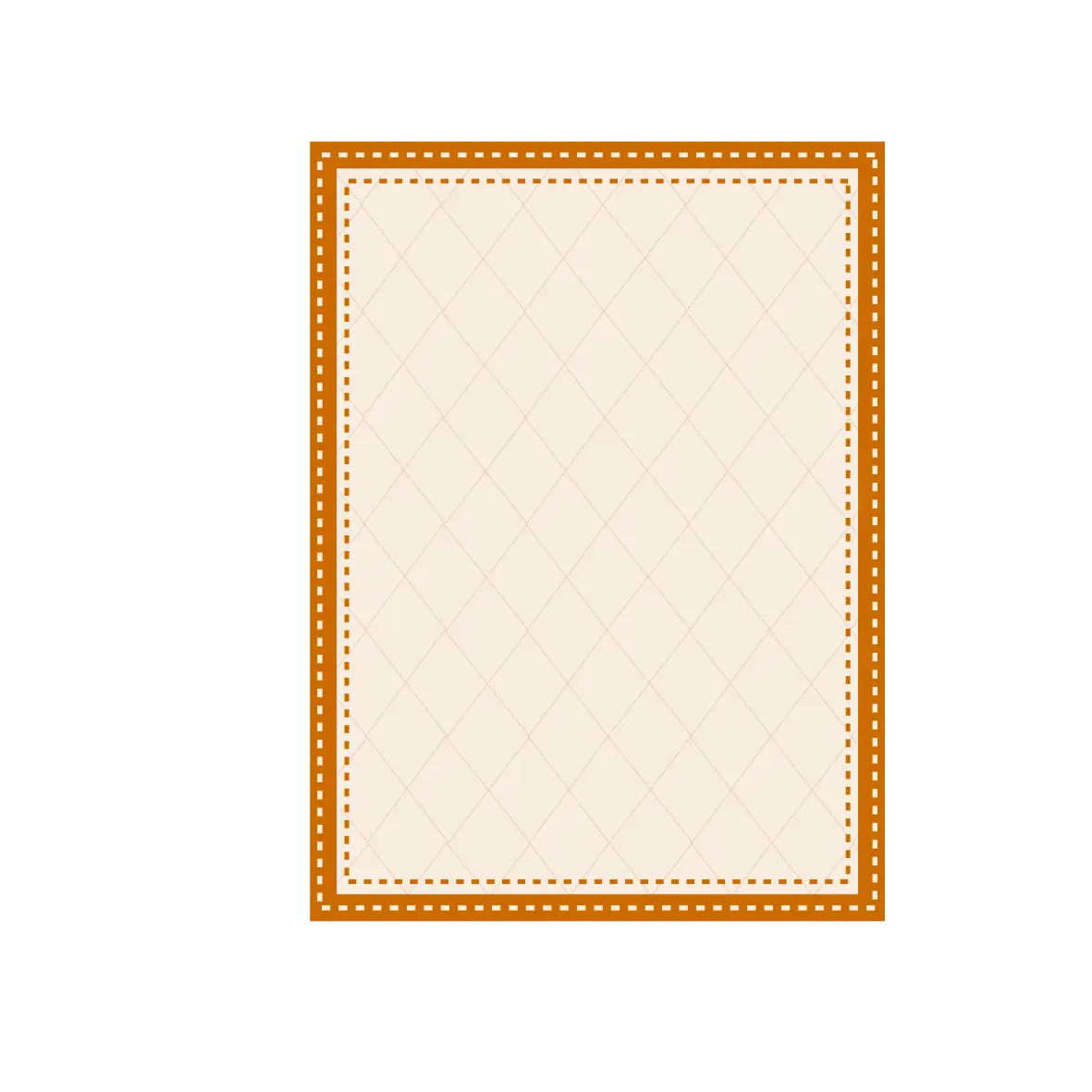 Beige Blank Card with Stitched Border