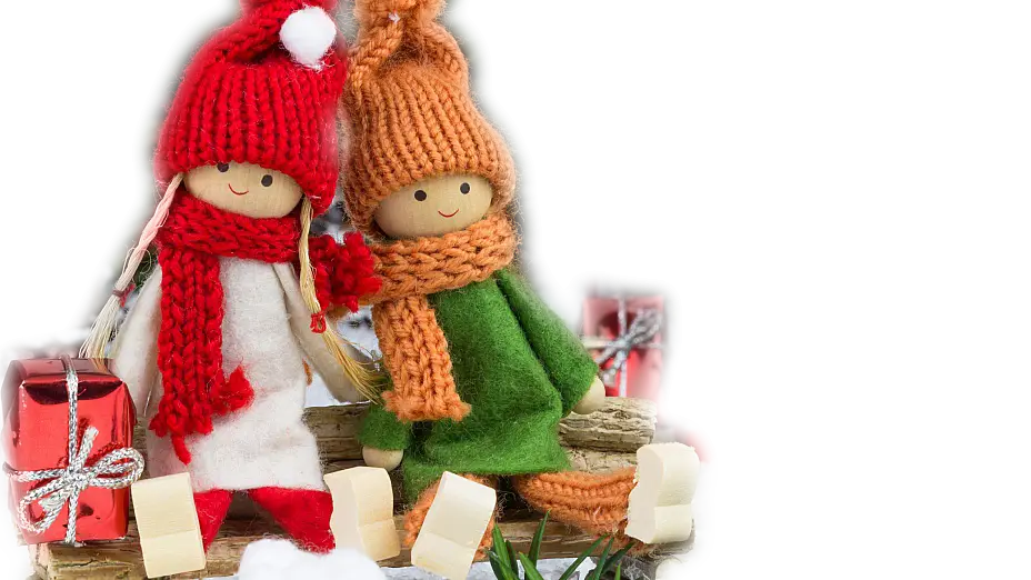 Knitted Dolls in Winter Attire