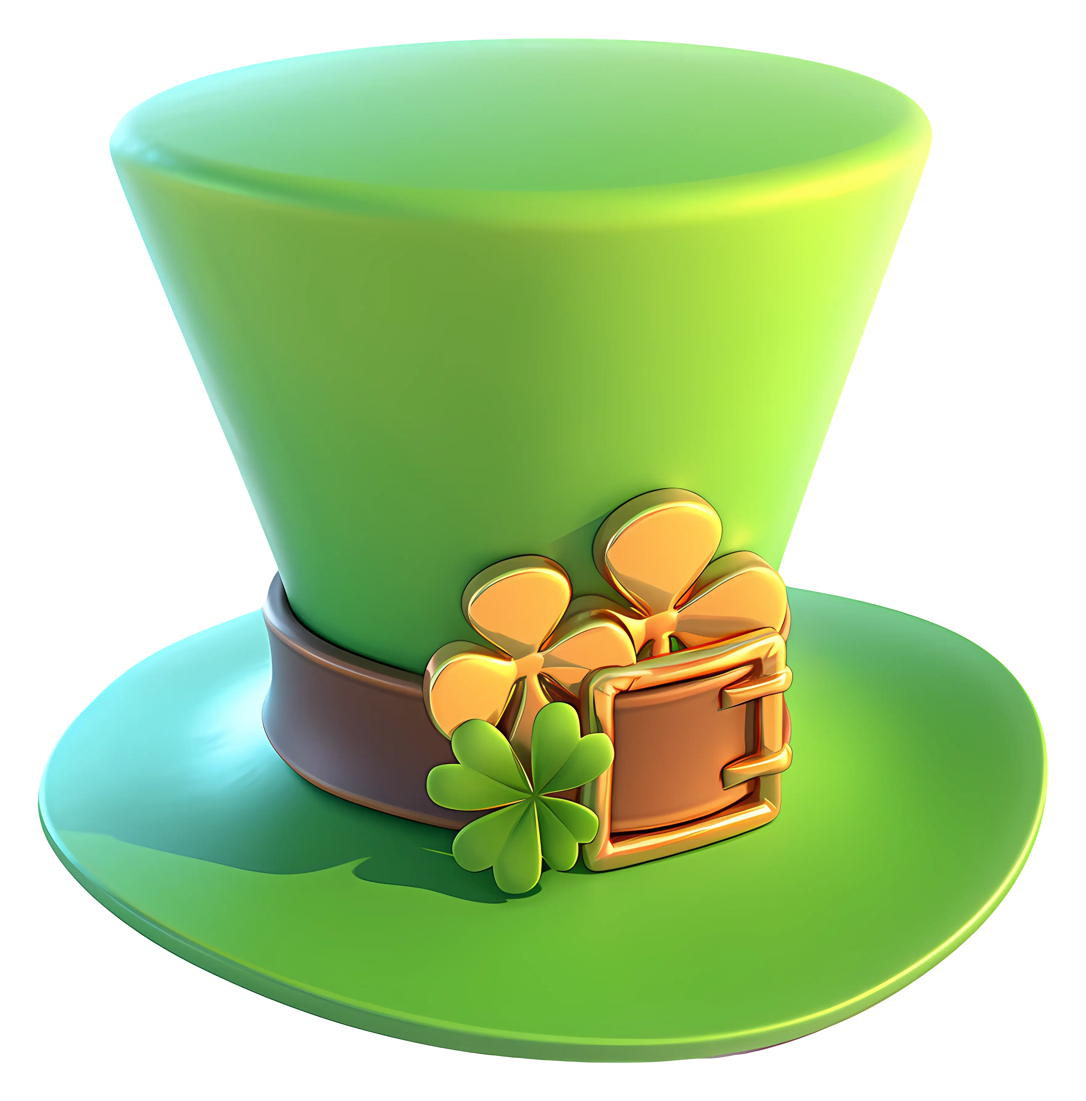 Festive Green Hat with Shamrocks