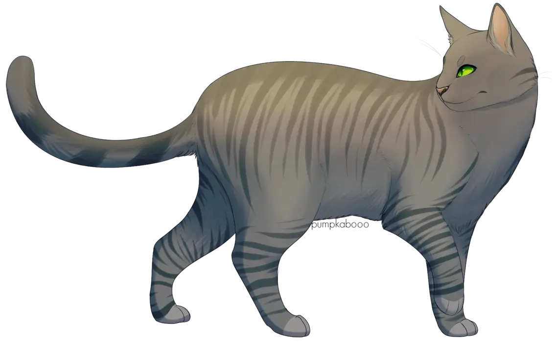 Gray Striped Cat with Bright Green Eyes