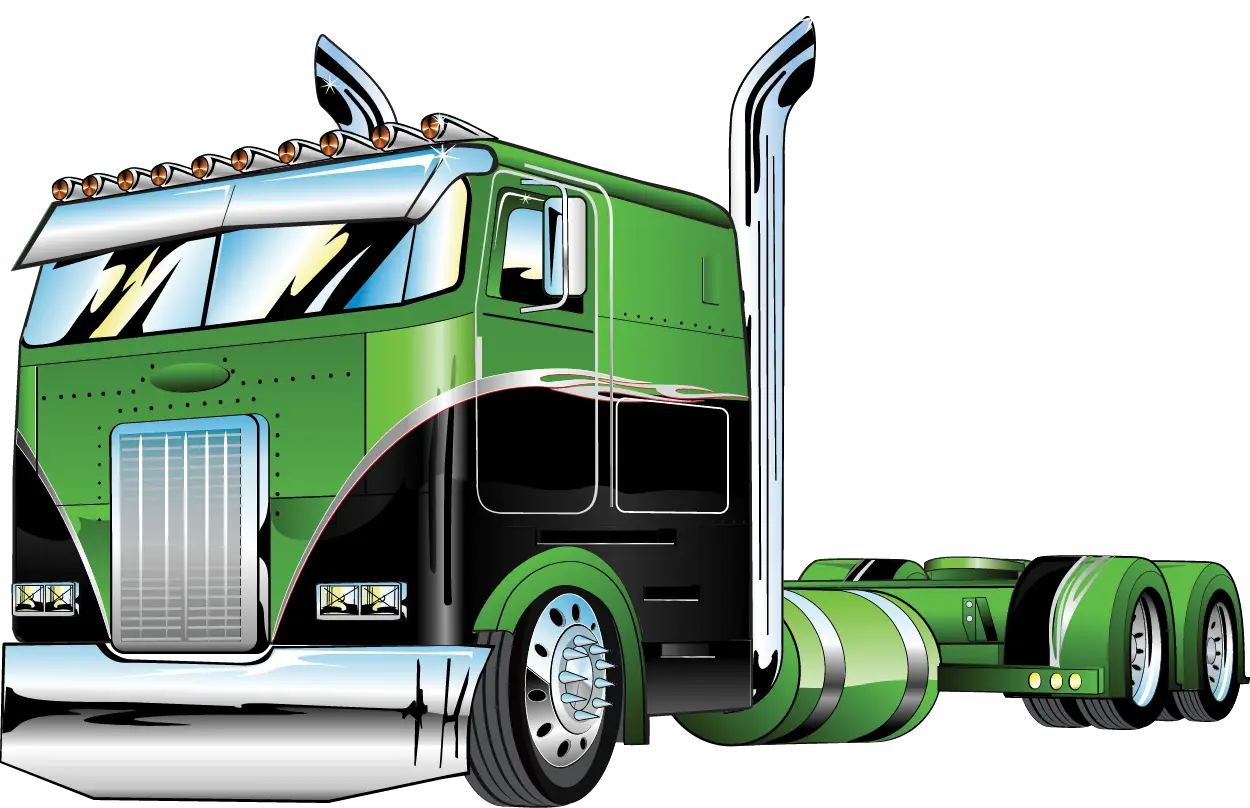 Green and Black Truck Illustration
