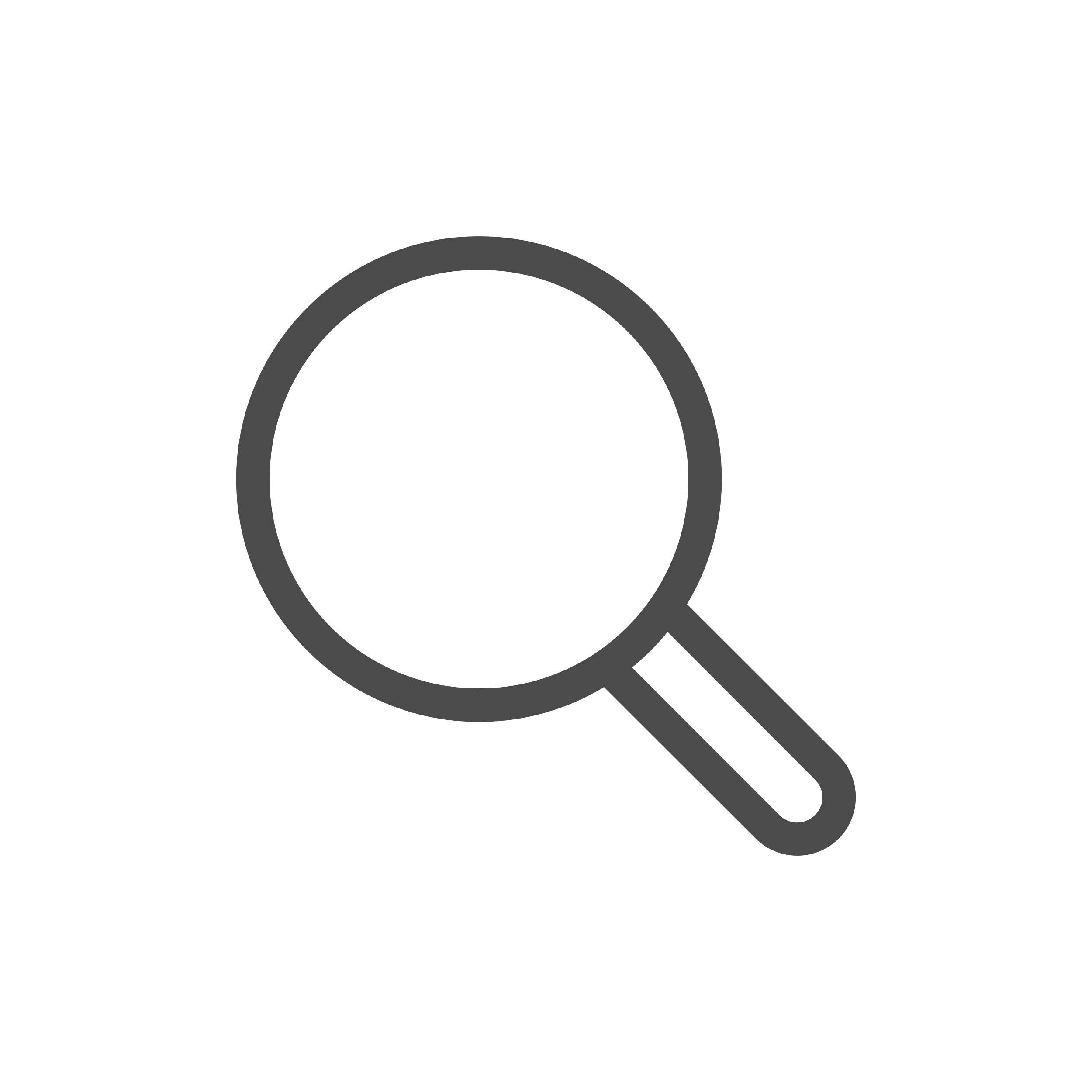 Grey Thin-Lined Magnifying Glass Icon