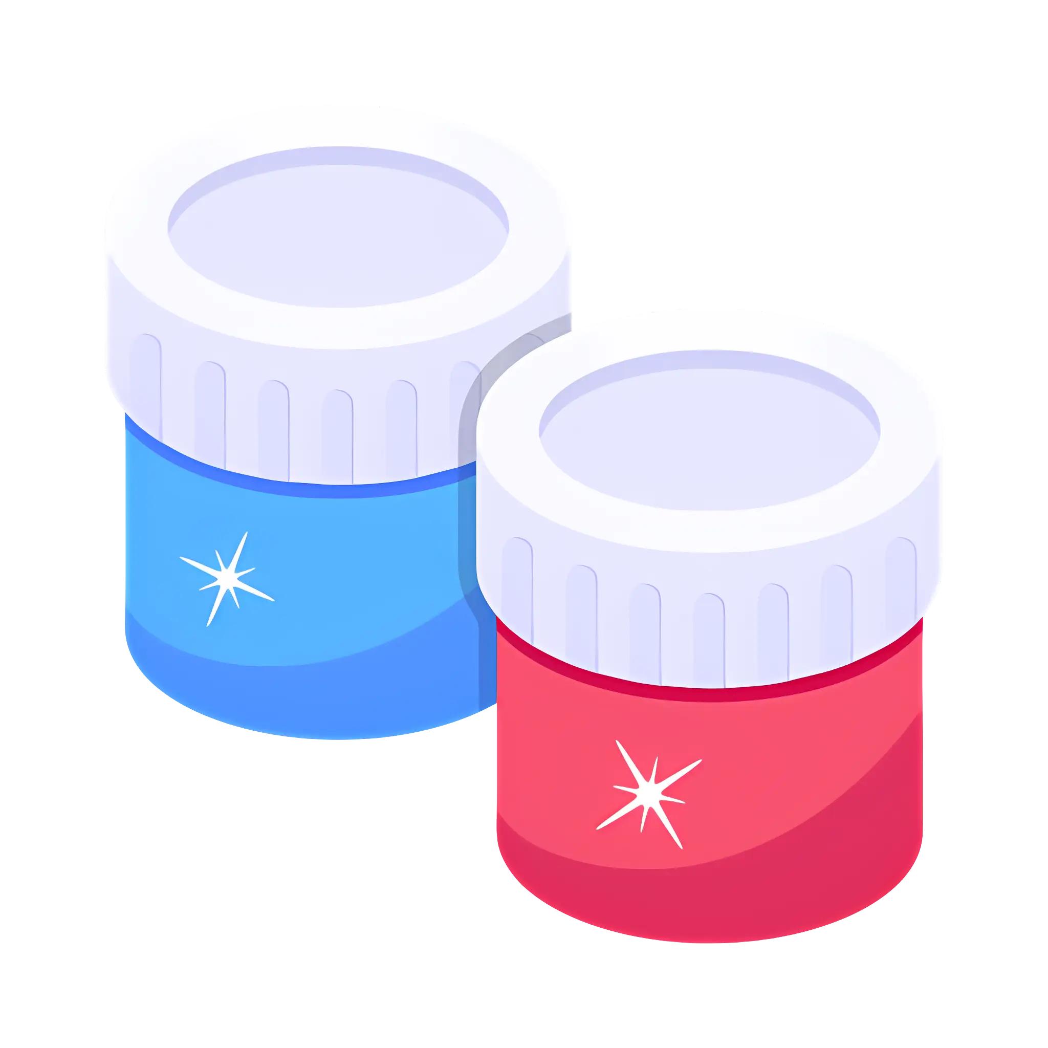 Red and Blue Paint Jars Illustration