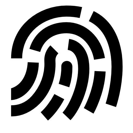 Black Fingerprint Icon for Security