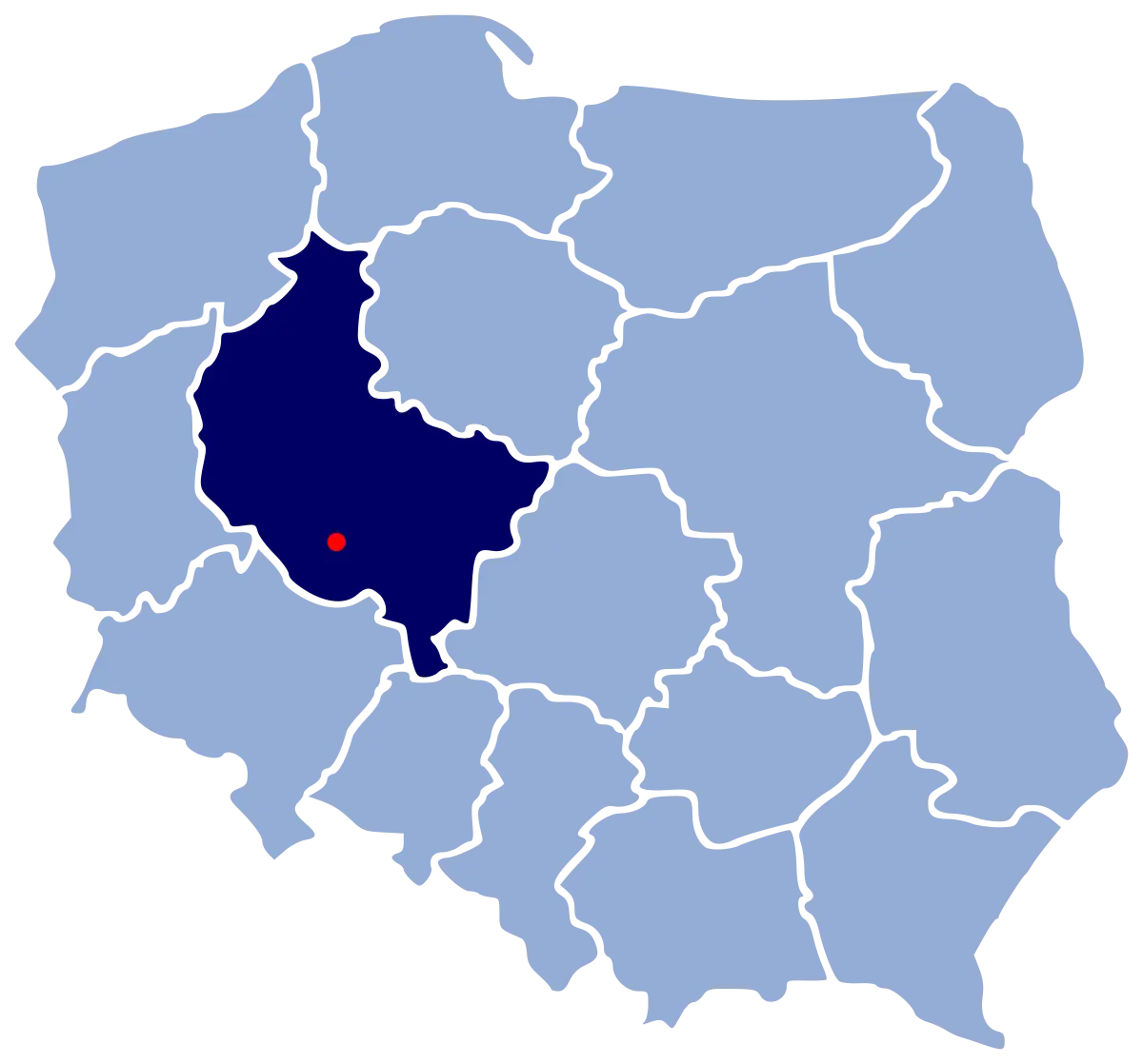 Map of Poland Highlighting Greater Poland Province