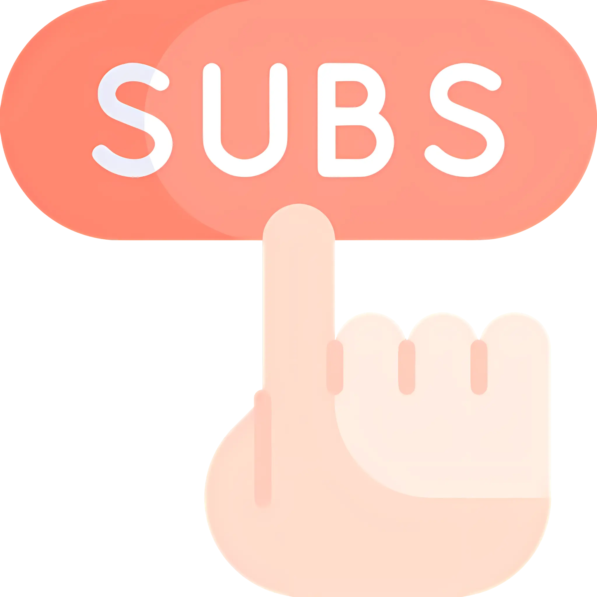 Subscribe button with hand clicking