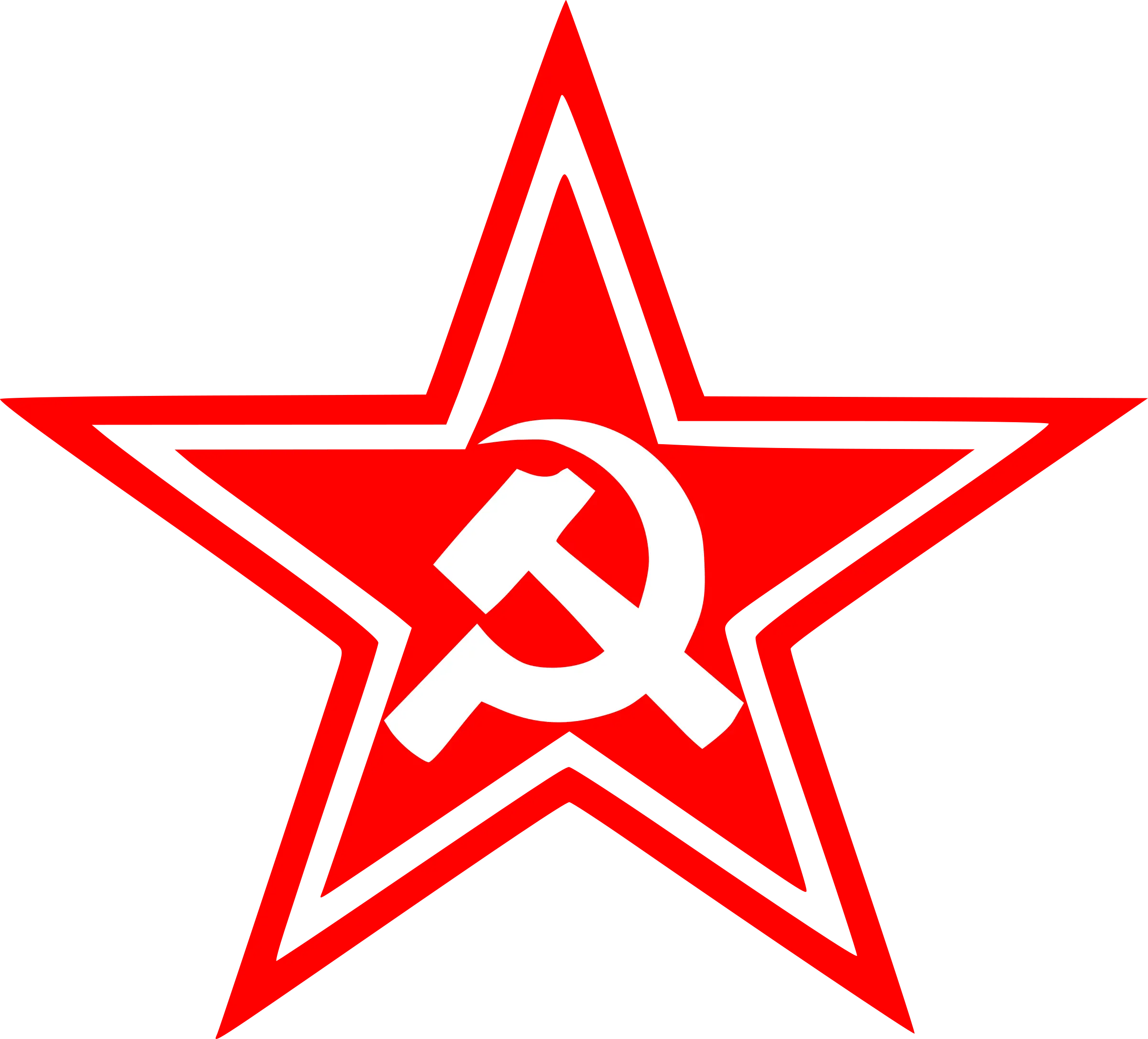 Communist Hammer and Sickle Inside Red Star
