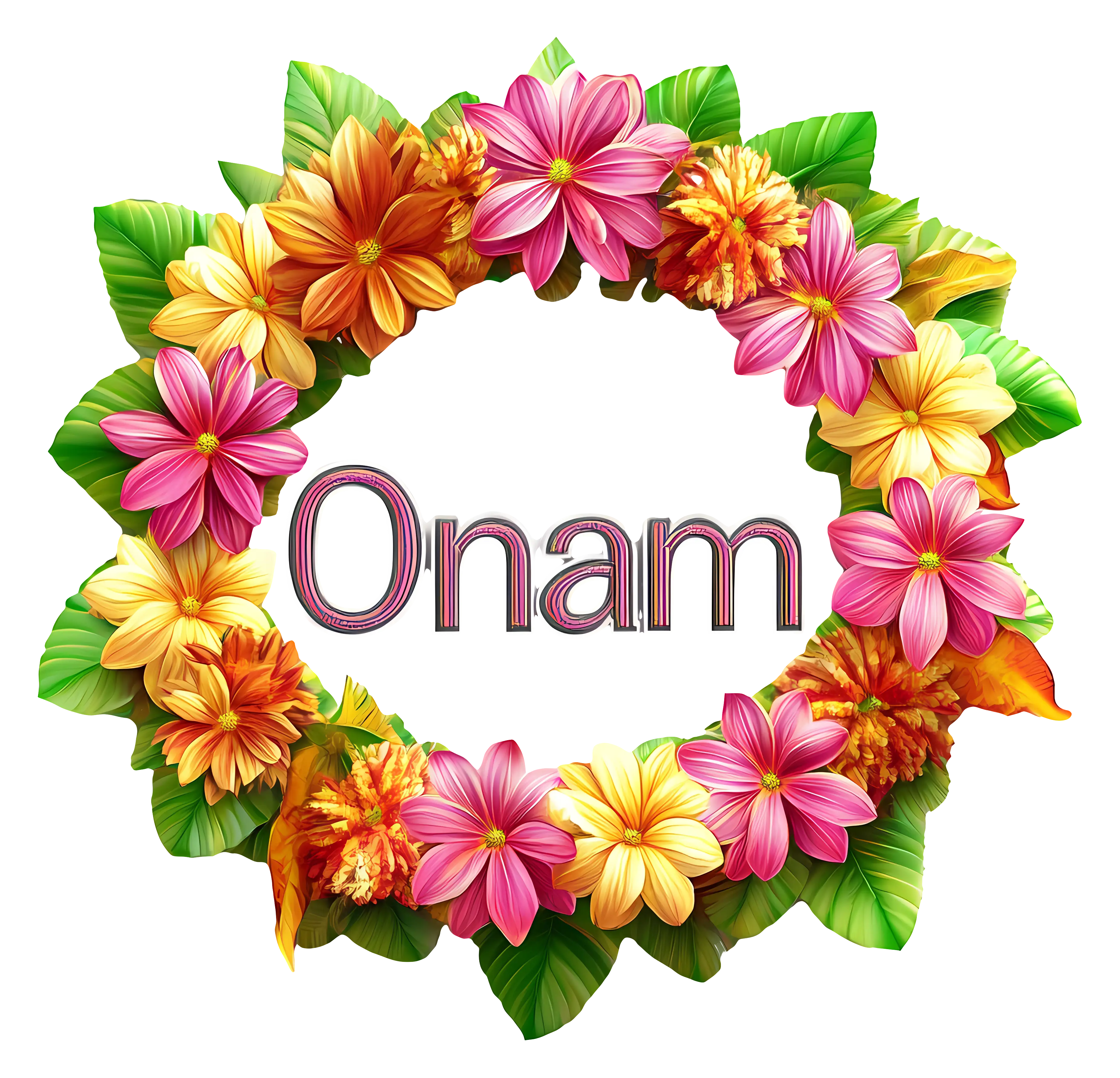 Onam Flower Wreath Illustration