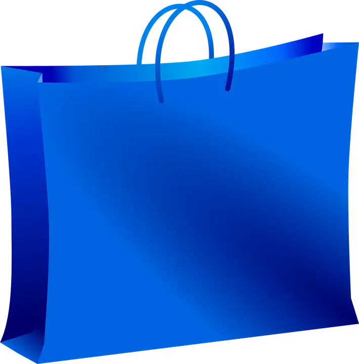 Blue Shopping Bag for Retail Use