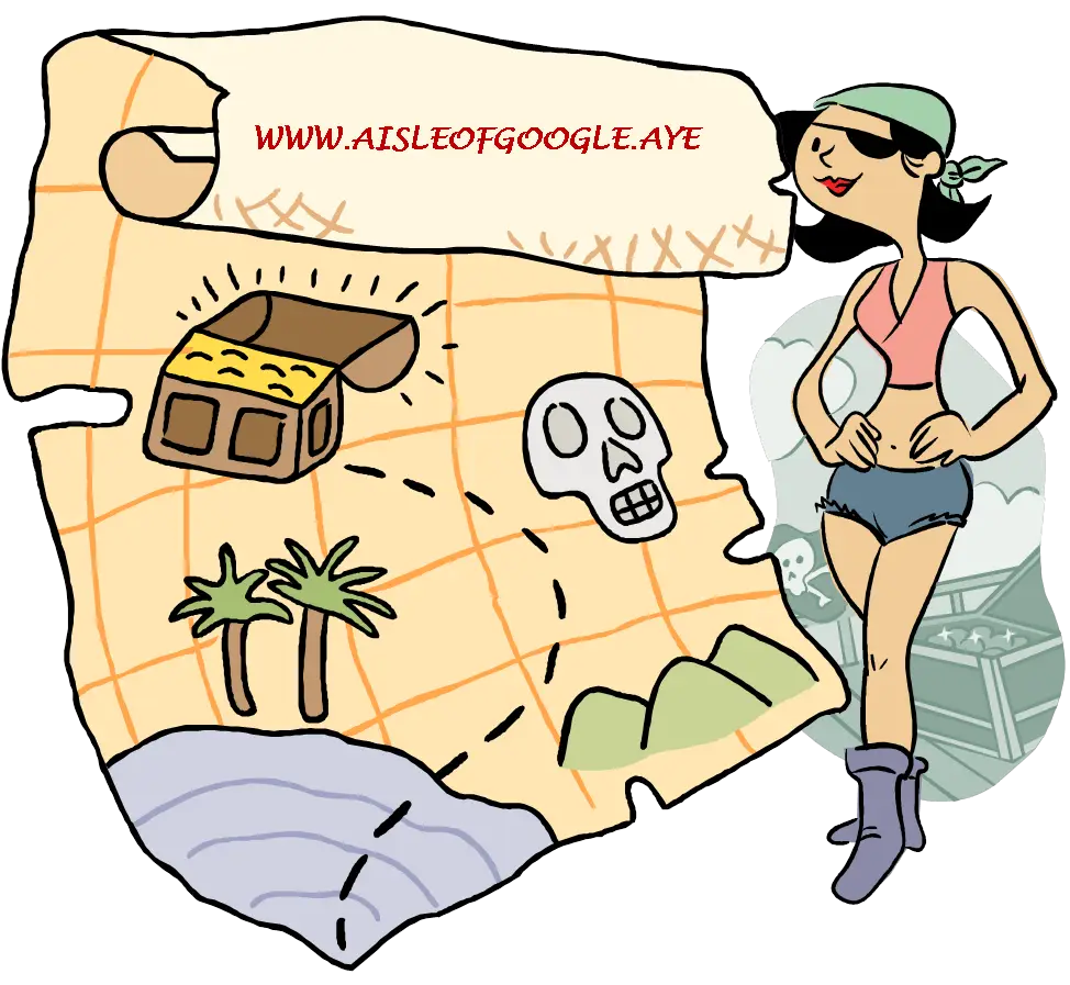 Colorful Pirate Treasure Map with Character