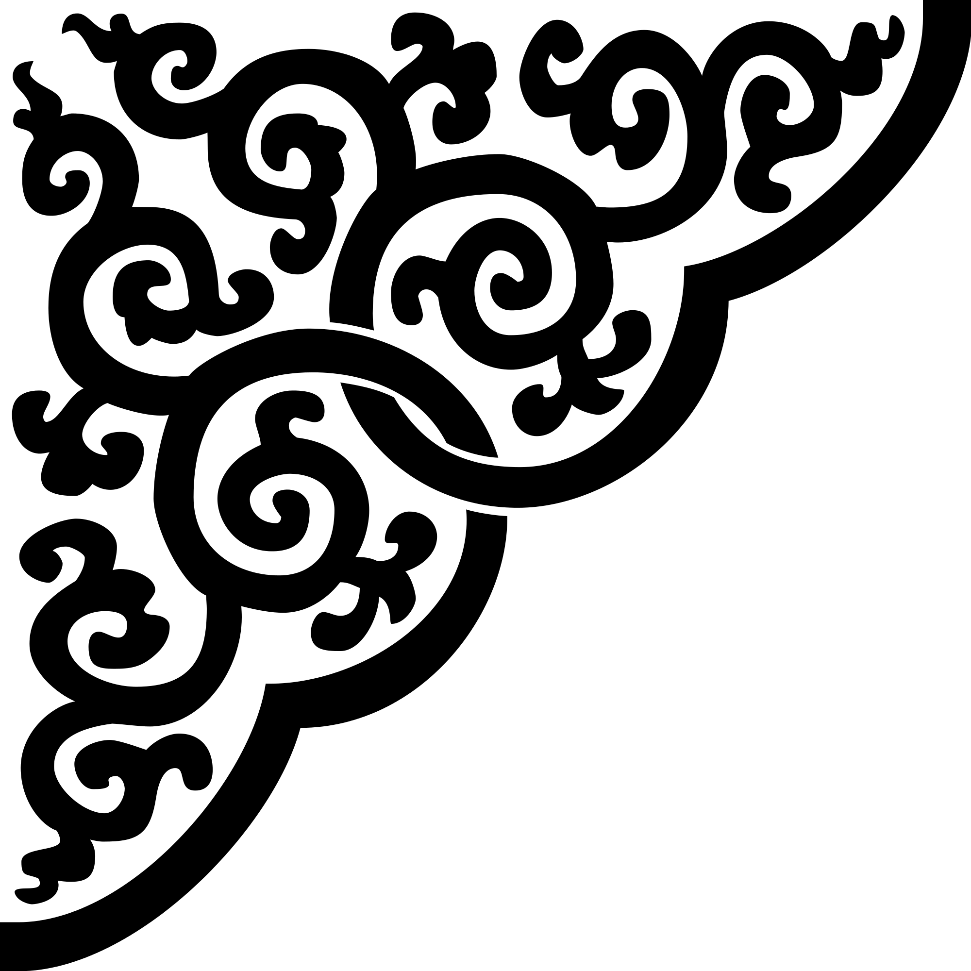 Black Ornamental Corner Pattern