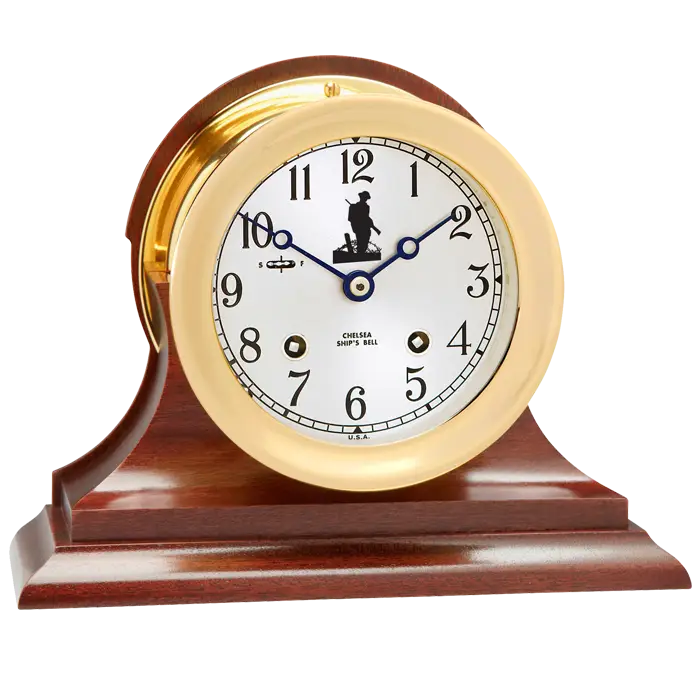 Elegant Gold and Wood Desk Clock