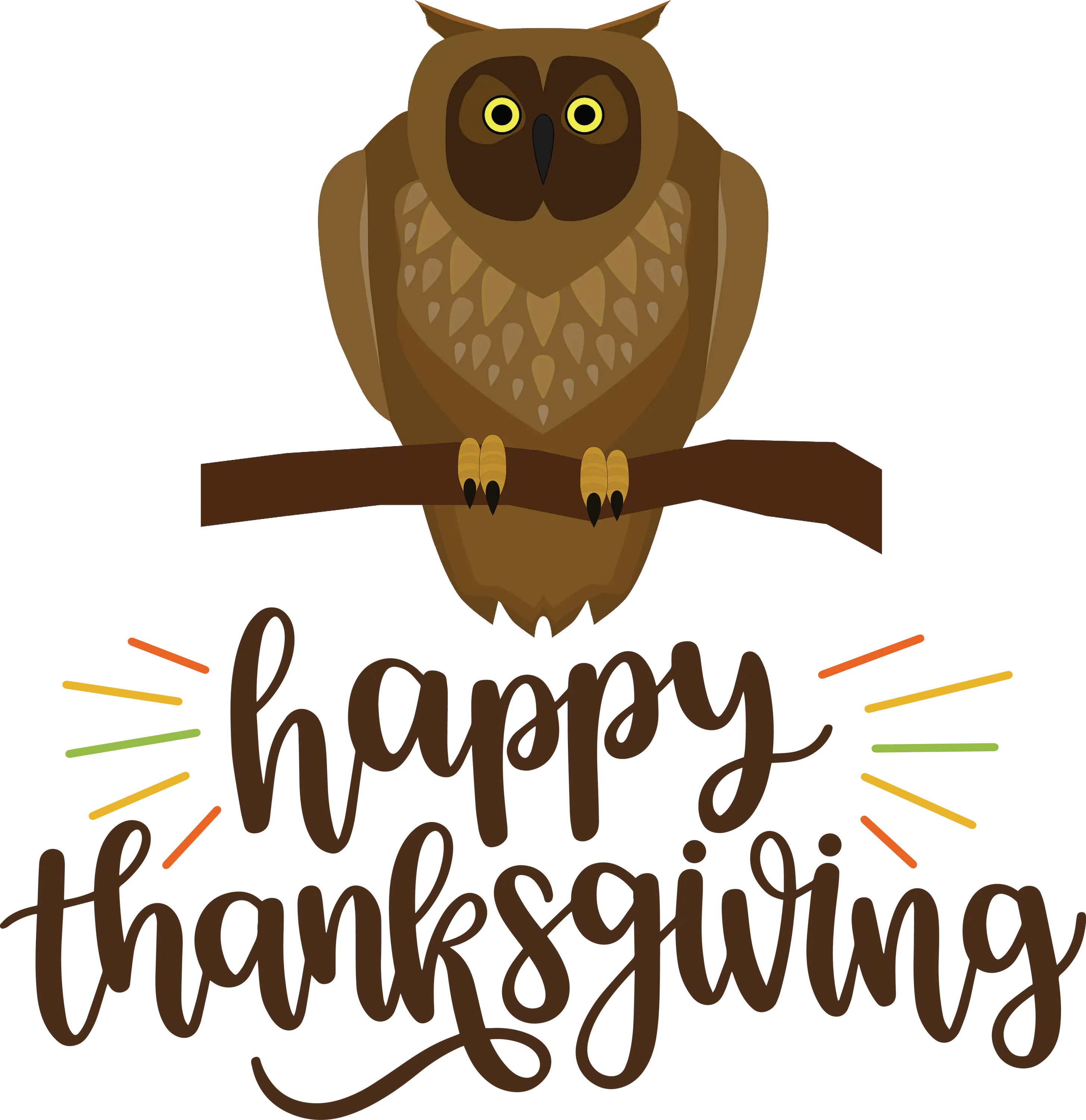 Thanksgiving Owl Illustration with Message