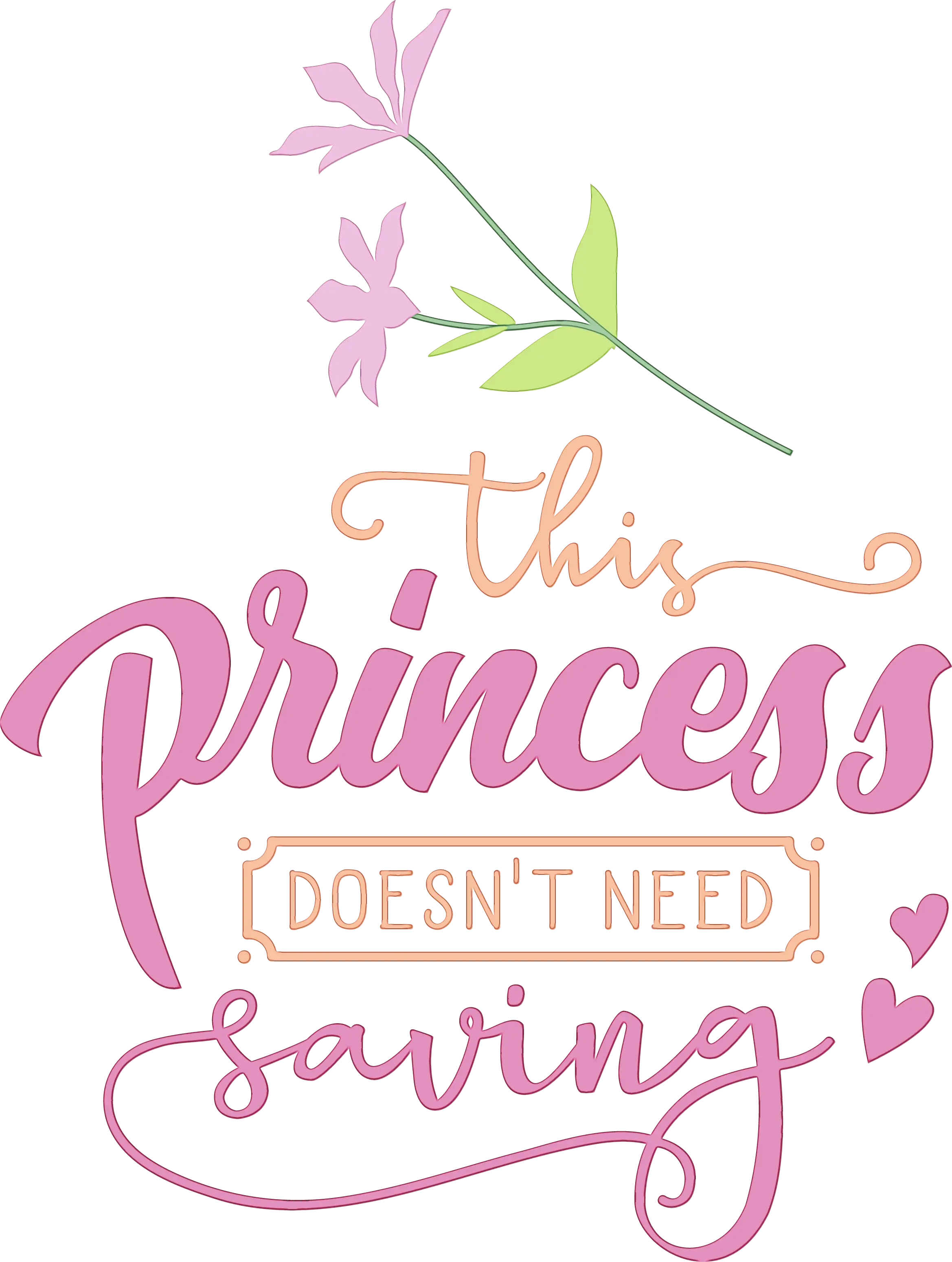 Pastel Floral Princess Quote Design