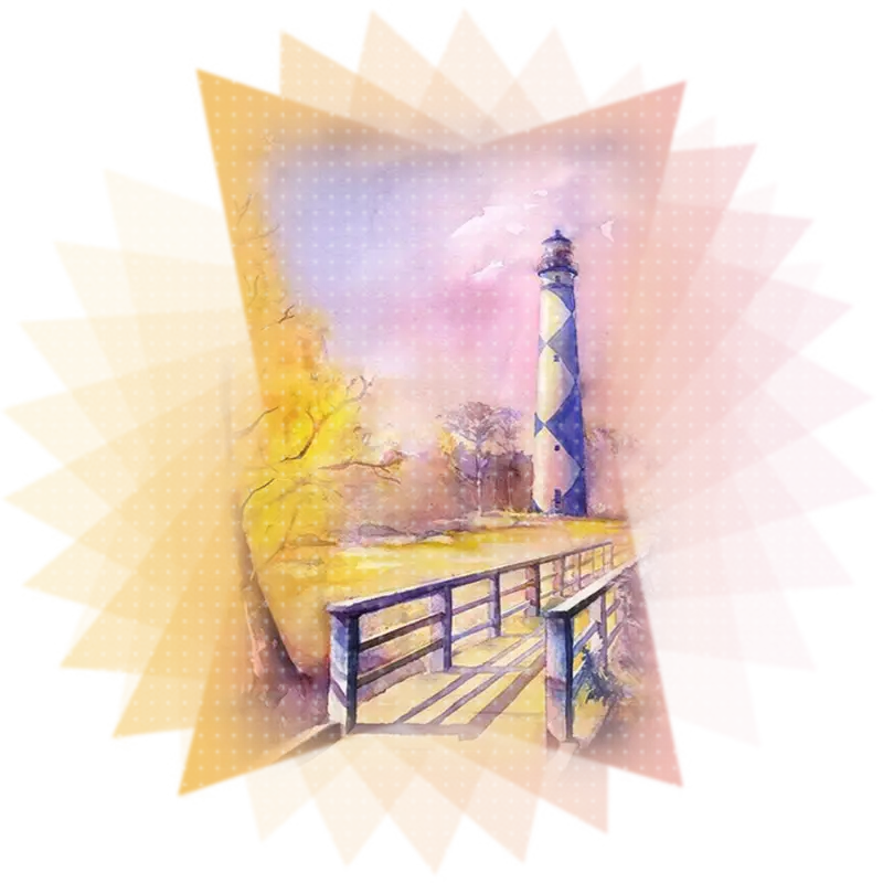 Lighthouse Painting with Bridge