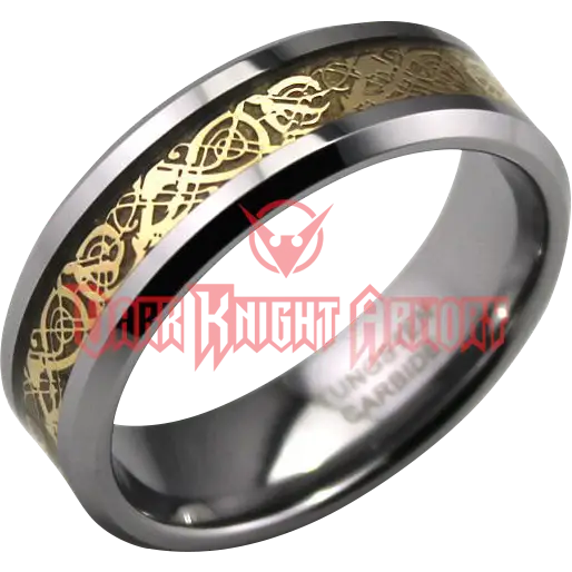 Decorative Ring with Gold Pattern