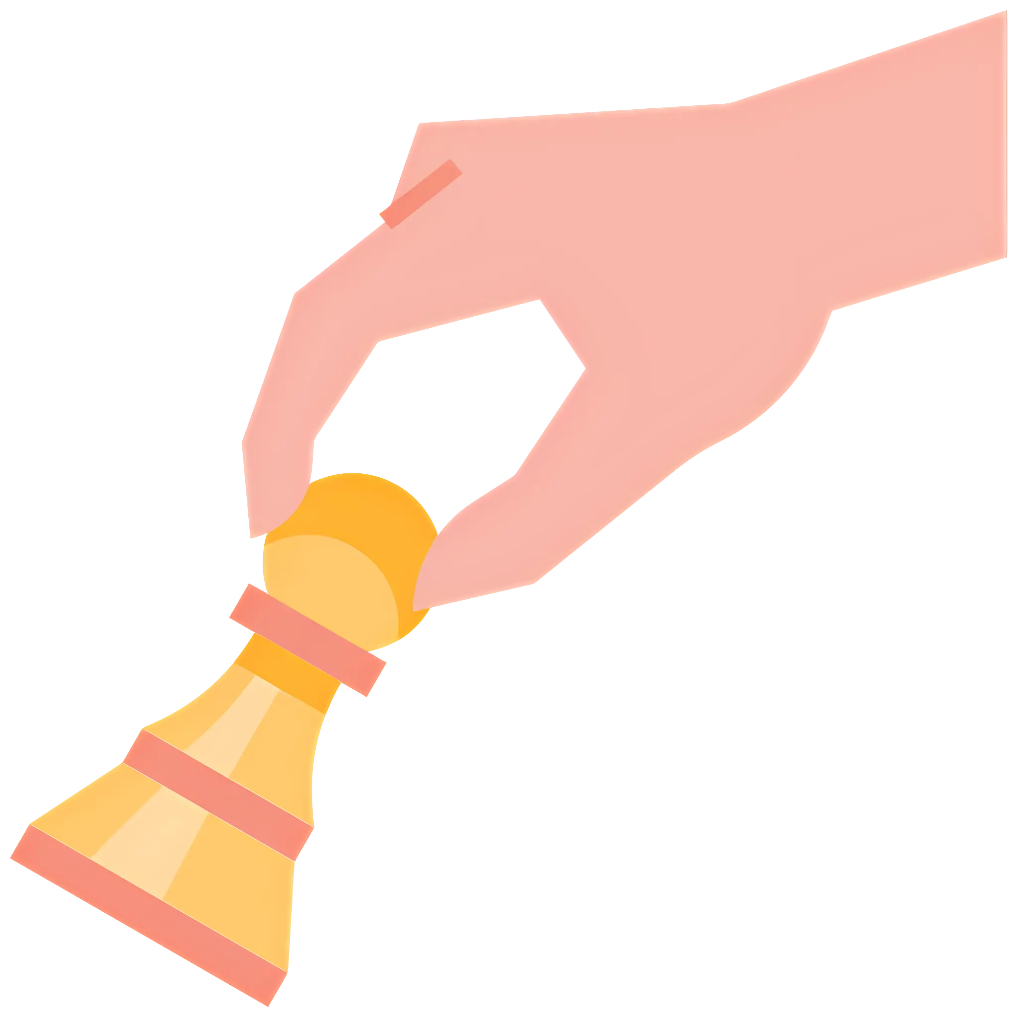 Hand Holding a Chess Pawn