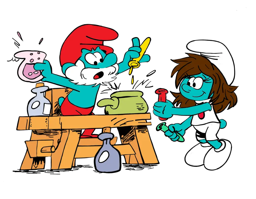 Smurfs Working on a Project