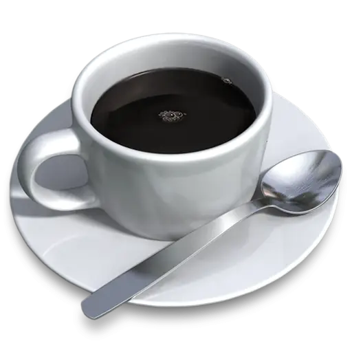 White Coffee Cup with Plate and Spoon