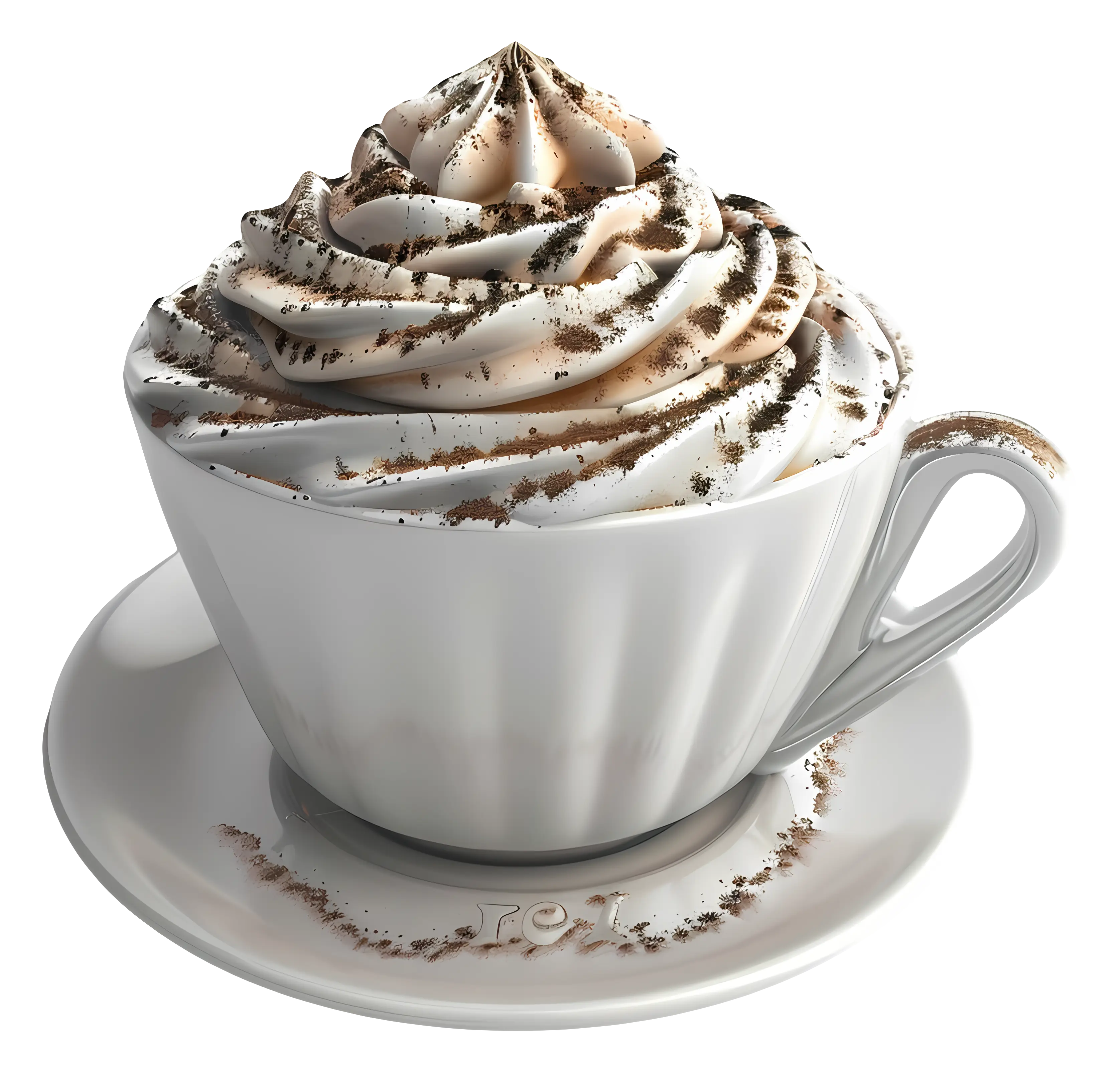 Cup with Whipped Cream Topping Decoration
