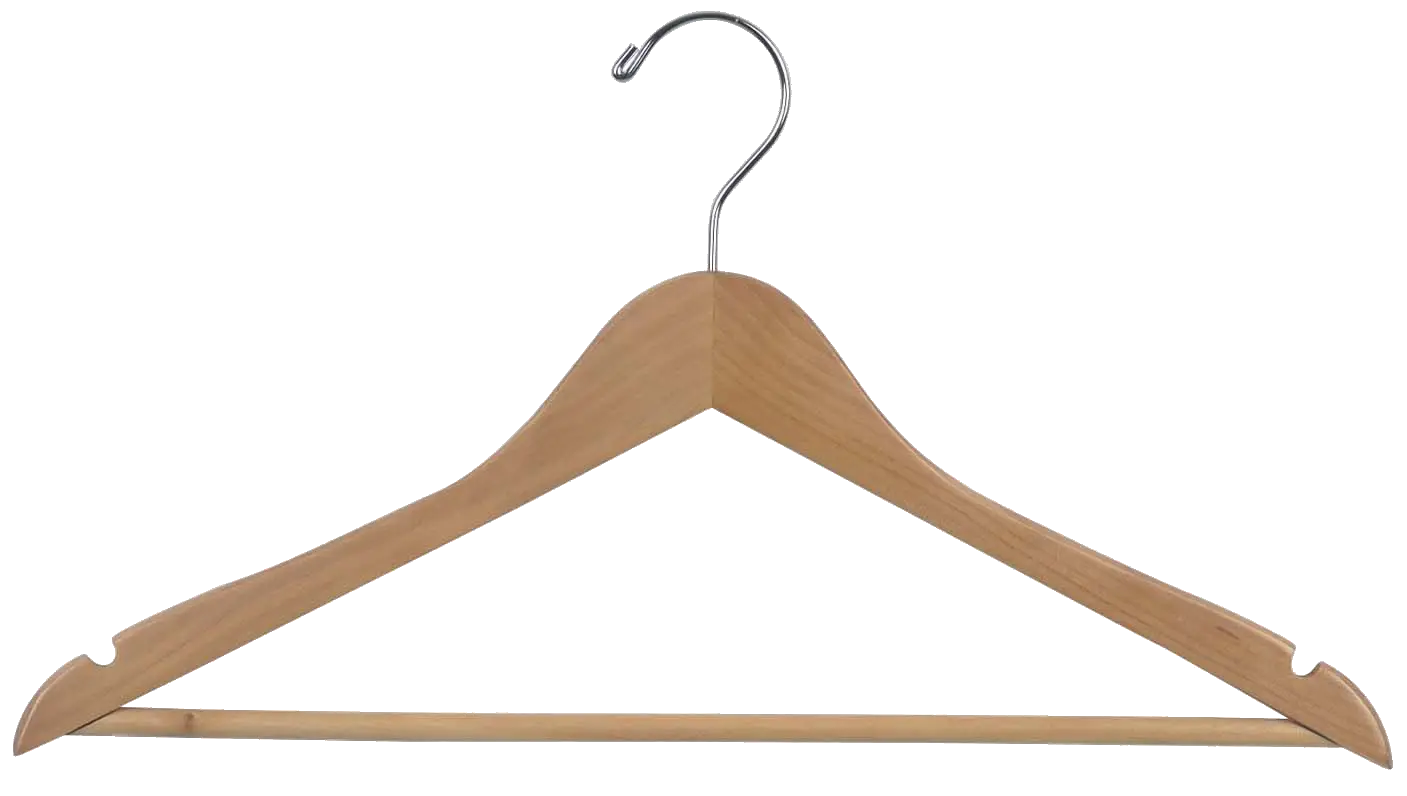 Wooden Hanger with Silver Hook