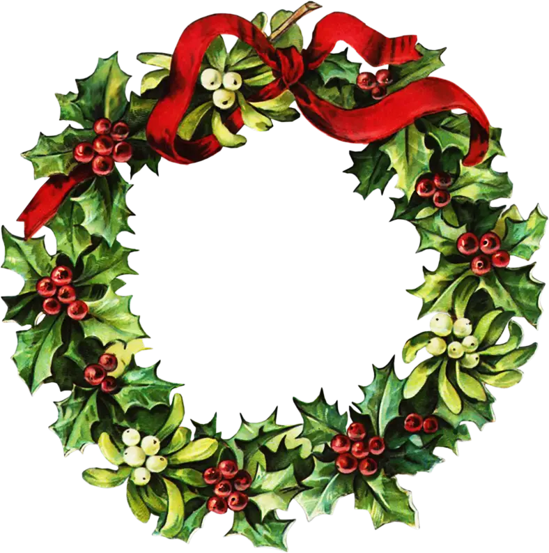 Festive Christmas Wreath with Red Ribbon