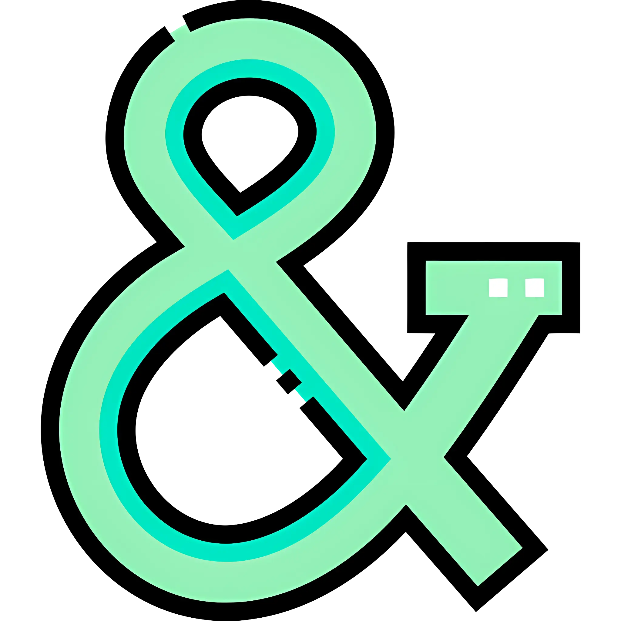 Green Ampersand Symbol
