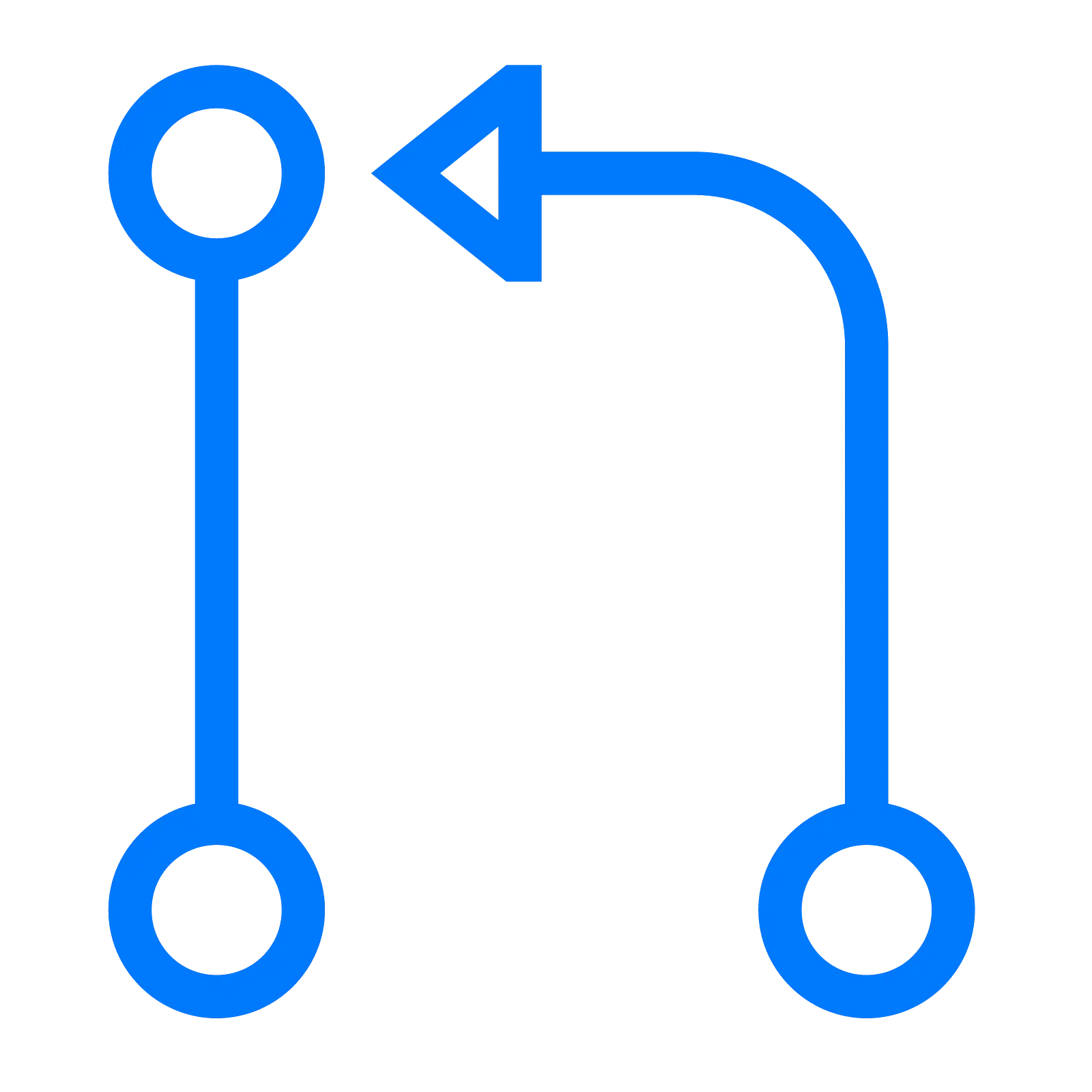Blue Left Turn Arrow
