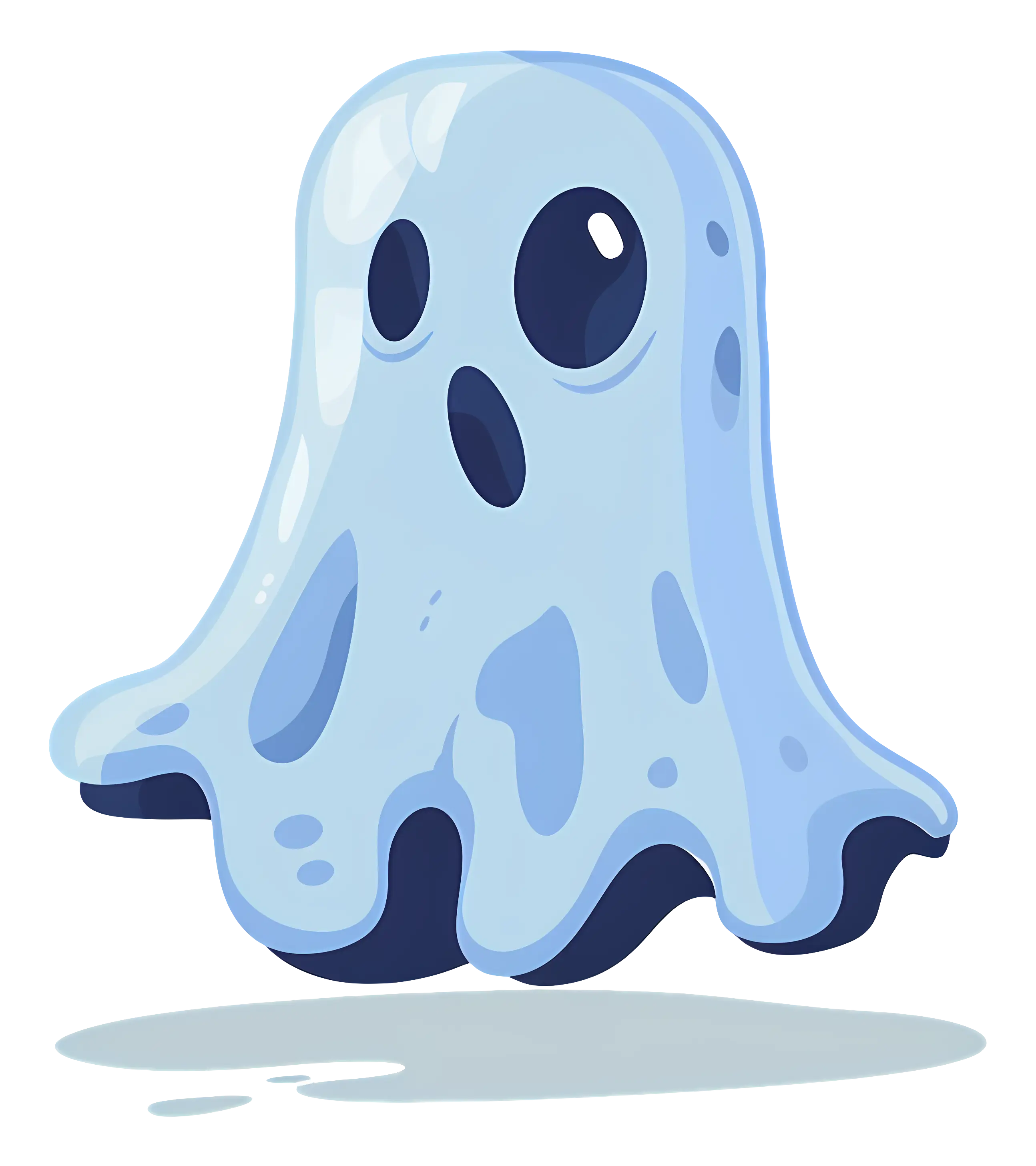 Cute Blue Ghost Illustration