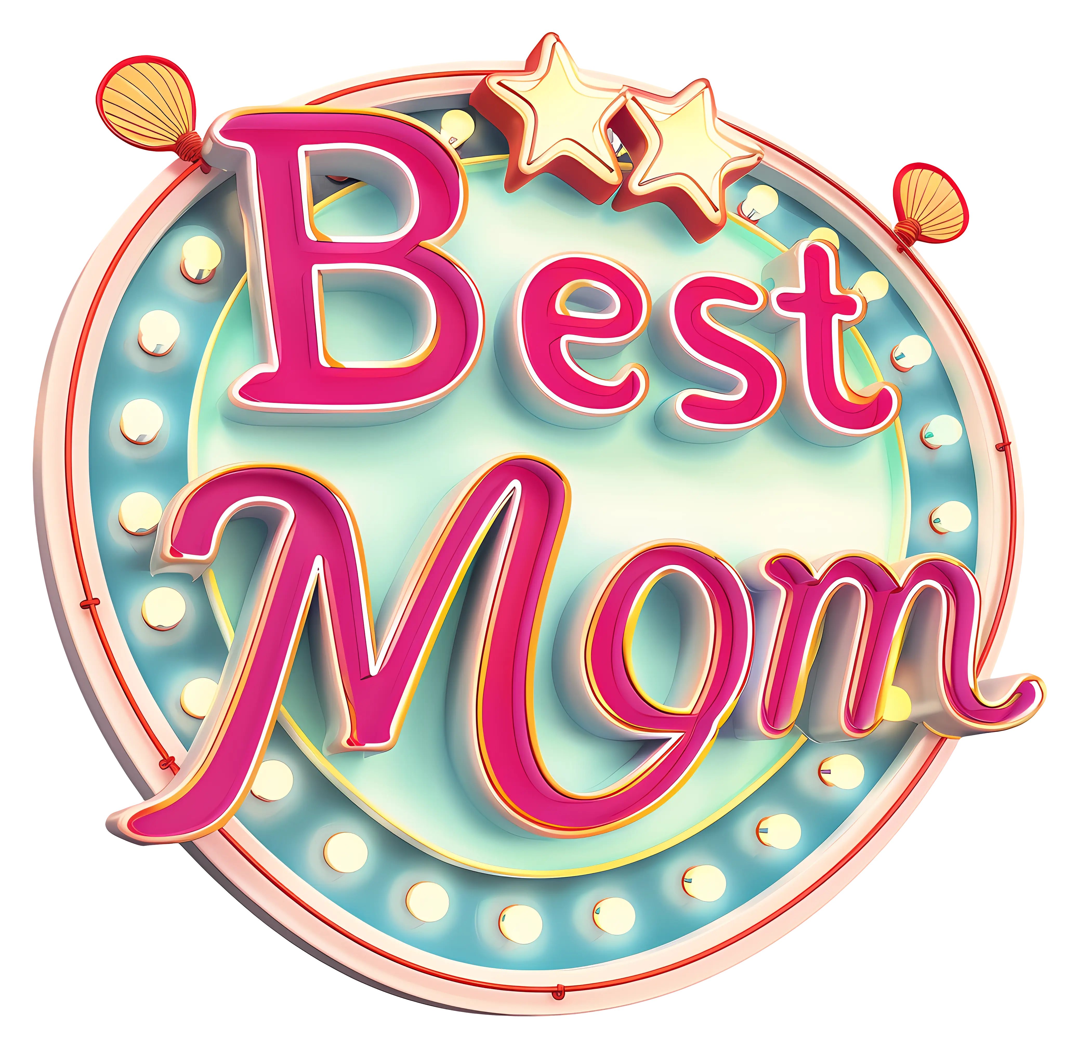Best Mom Sign with Stars