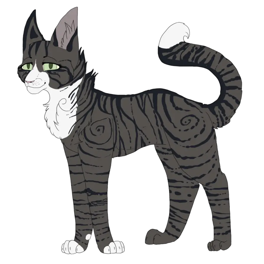 Black Tabby Cartoon Cat Illustration