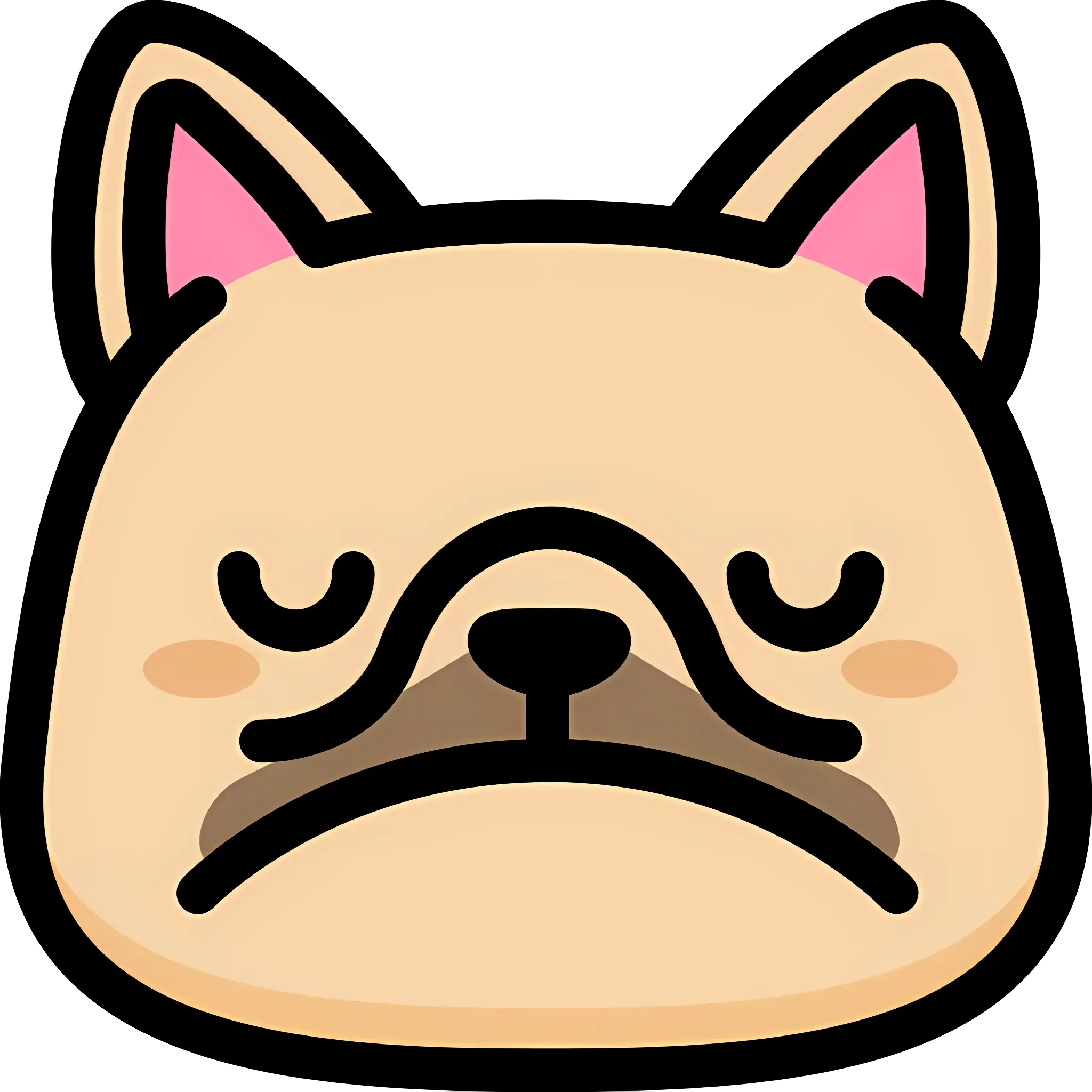 Sad Pug Emoji Illustration with Expressive Face
