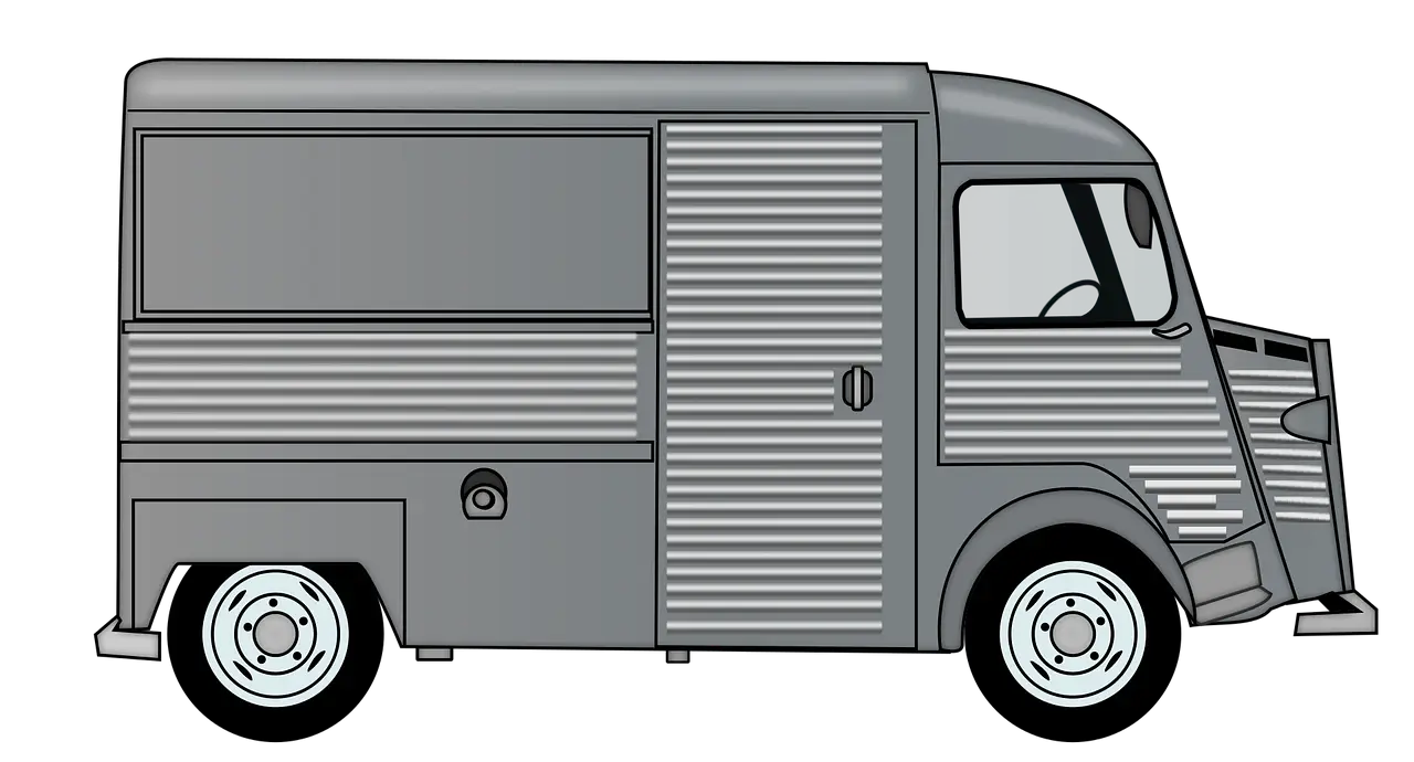 Retro Vintage Food Truck Illustration