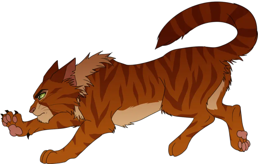 Brown Running Cat Cartoon Illustration