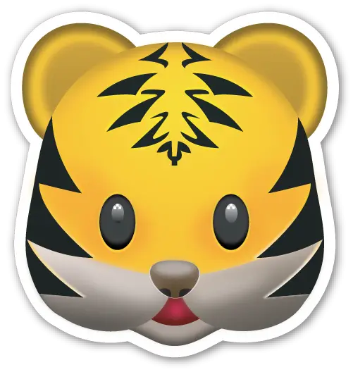Cute and Friendly Tiger Emoji Illustration