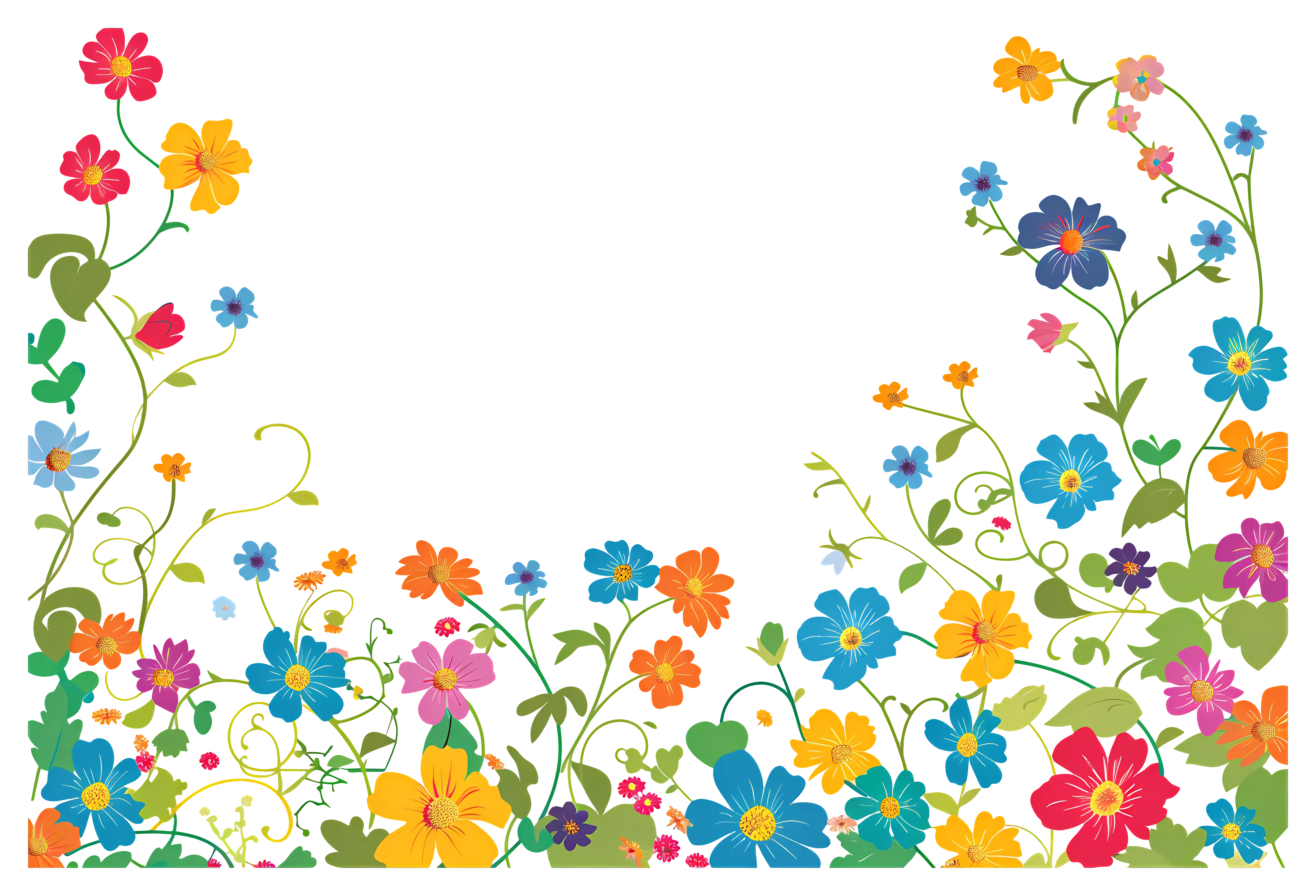 Colorful Floral Border Design