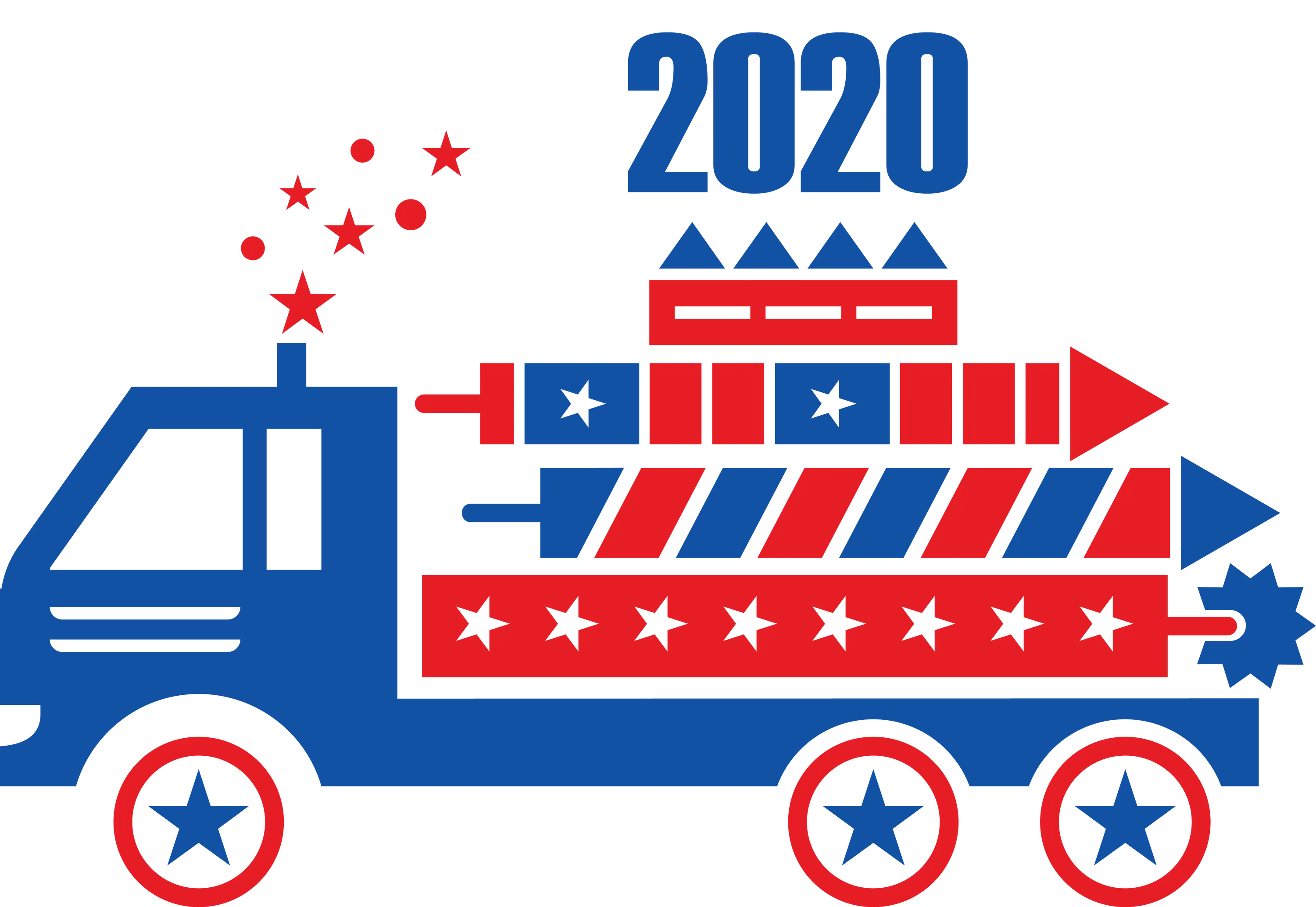 Patriotic 2020 Fireworks Truck Illustration