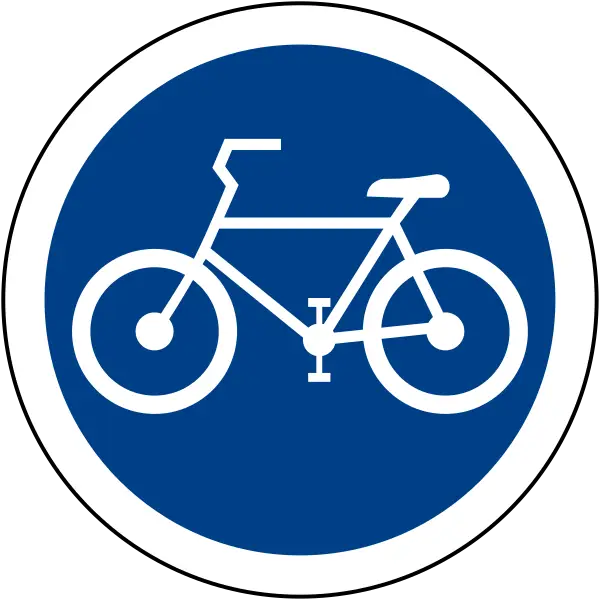 Blue Bicycle Road Sign for Cycling Path