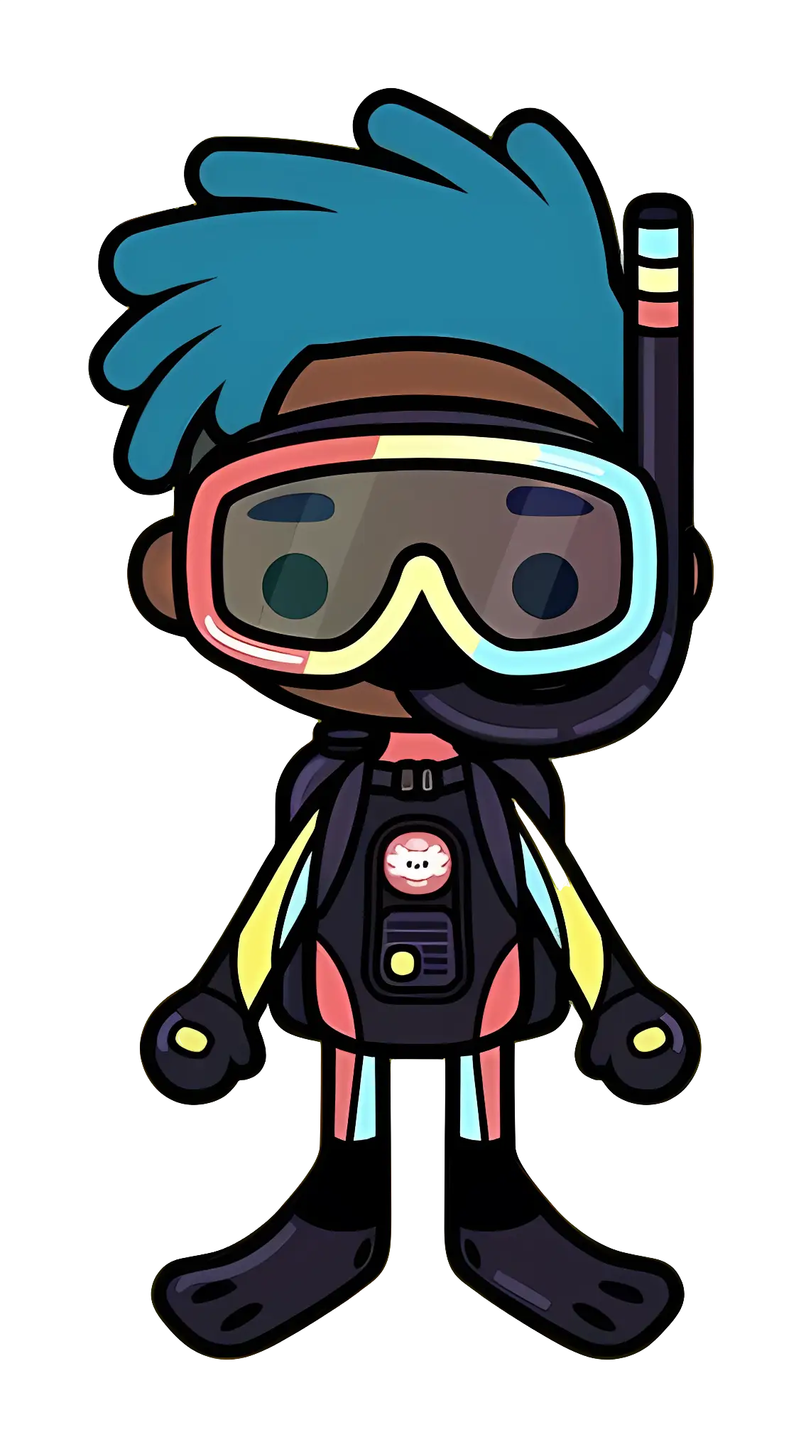 Cartoon Diver with Scuba Gear