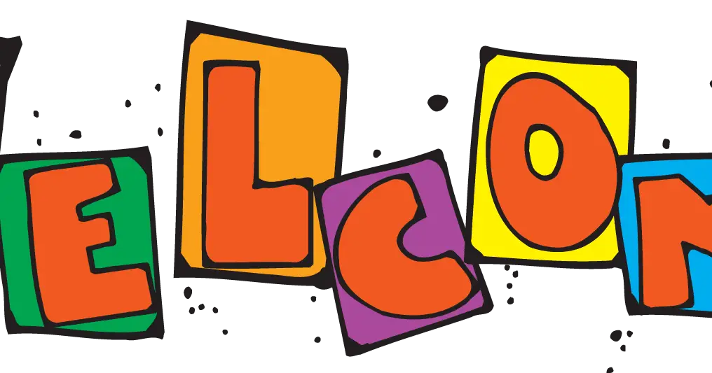 Colorful welcome sign