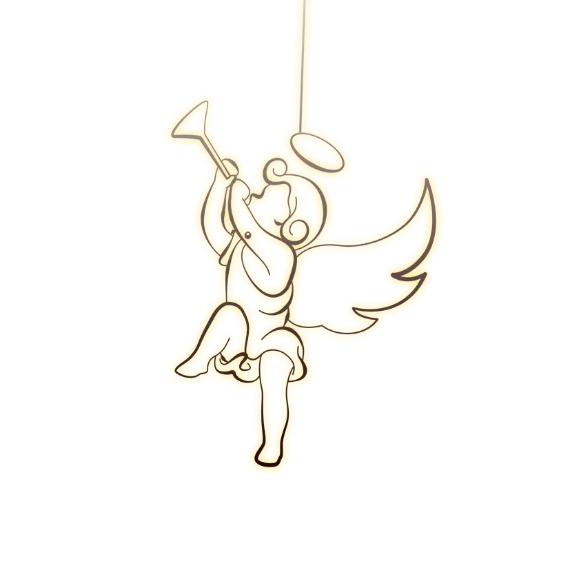 Golden Angel Decoration with Trumpet