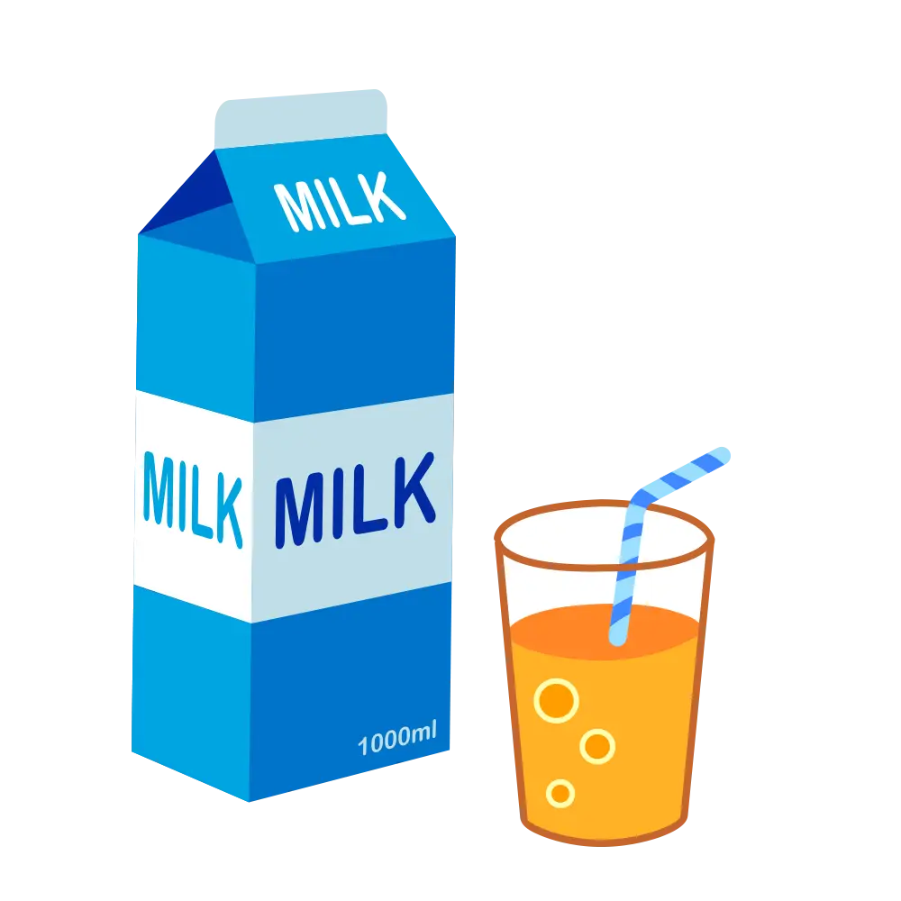Milk Carton and Glass with Straw