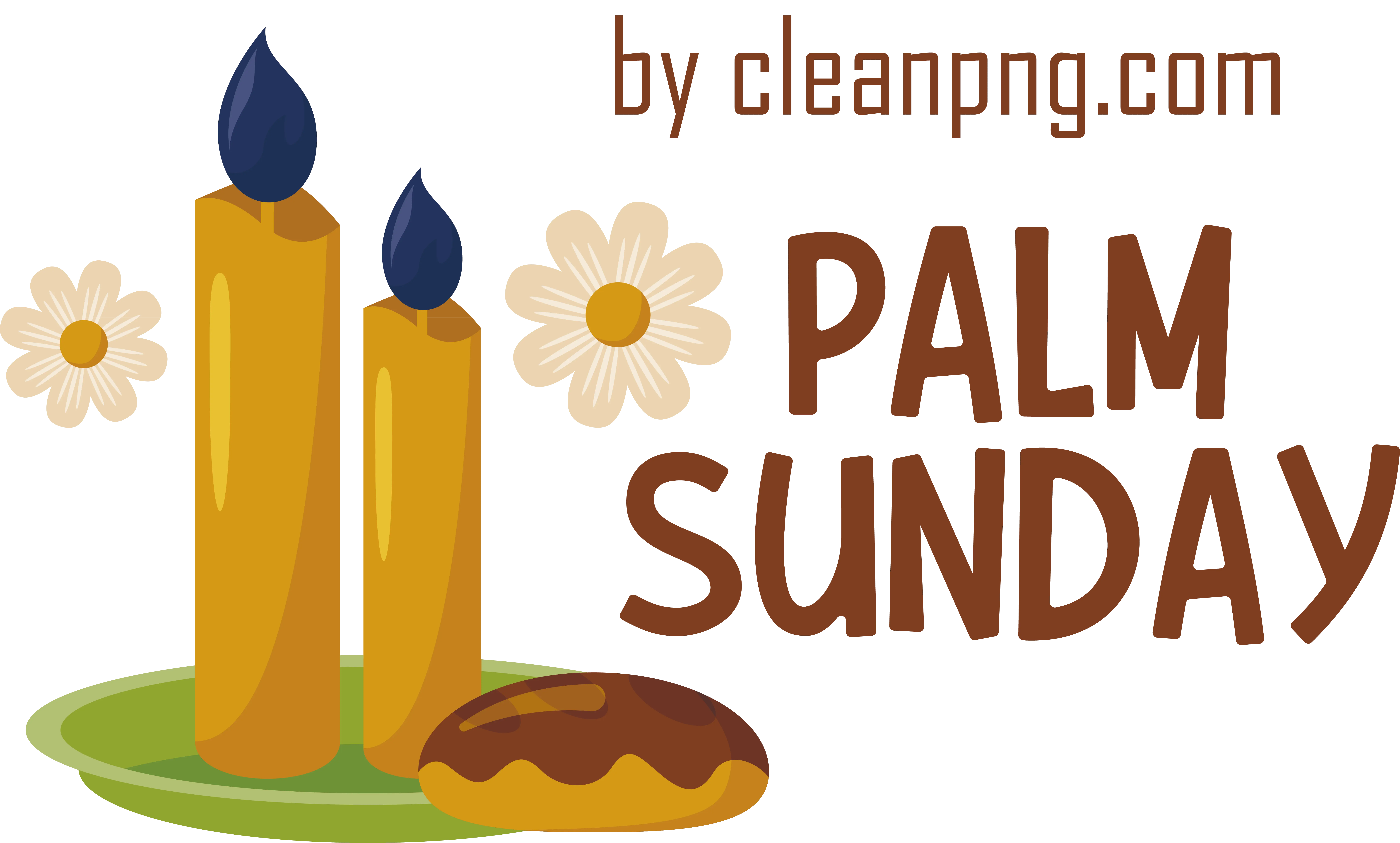 Palm Sunday Celebration With Candles and Flowers