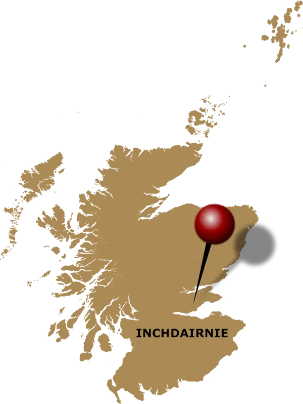 InchDairnie Location Highlighted on Scotland Map