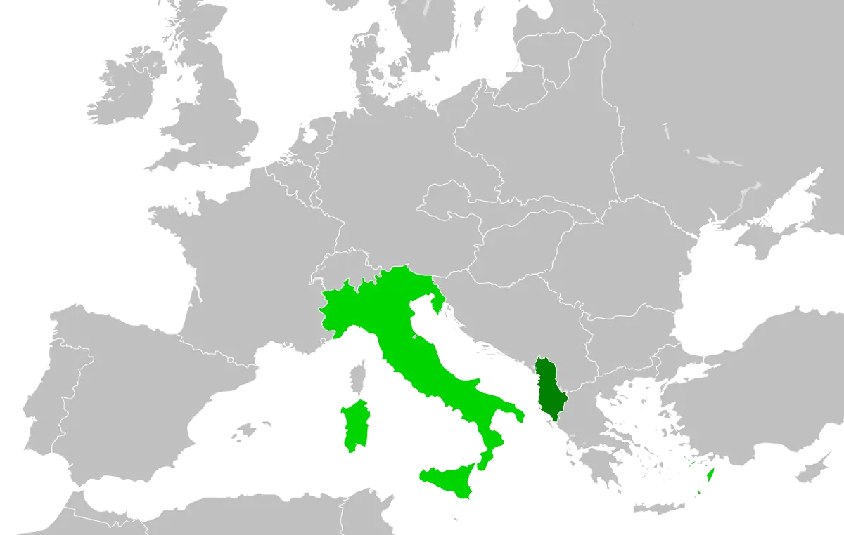 Map of Italy and Surrounding Regions