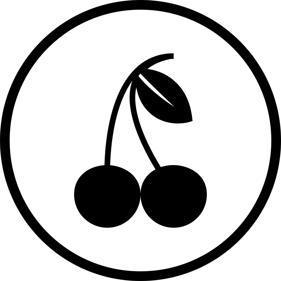 Black and White Cherry Icon