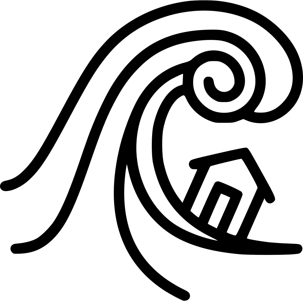 Wave and House Icon