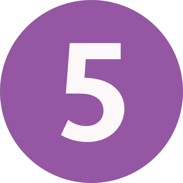 Purple Number 5 Icon