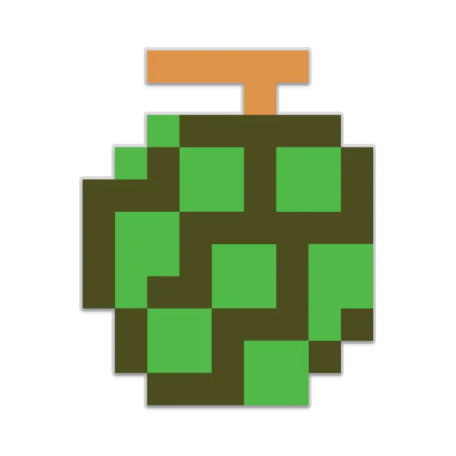 Pixelated Green Fruit Icon
