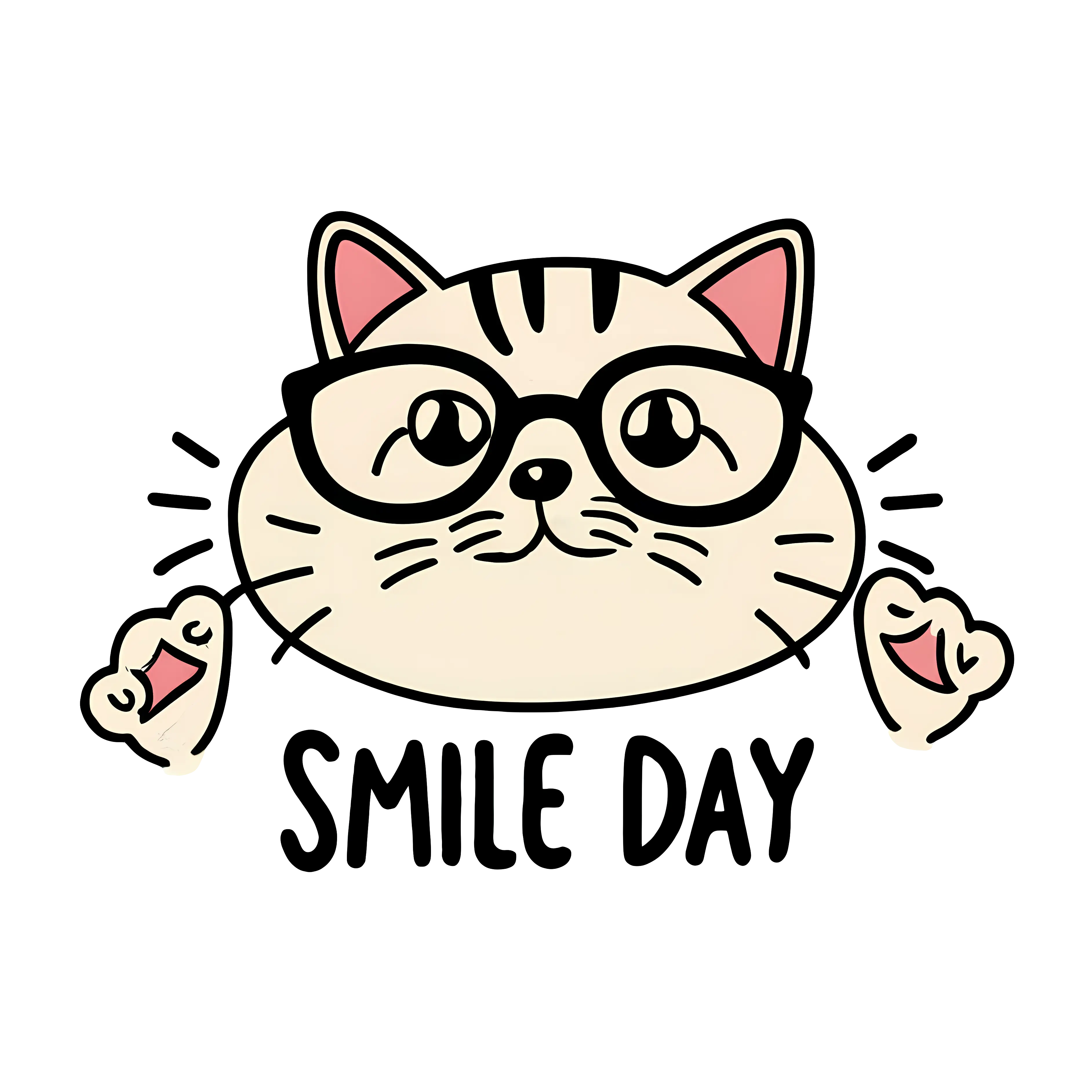 Smiling Cat with Glasses for Smile Day